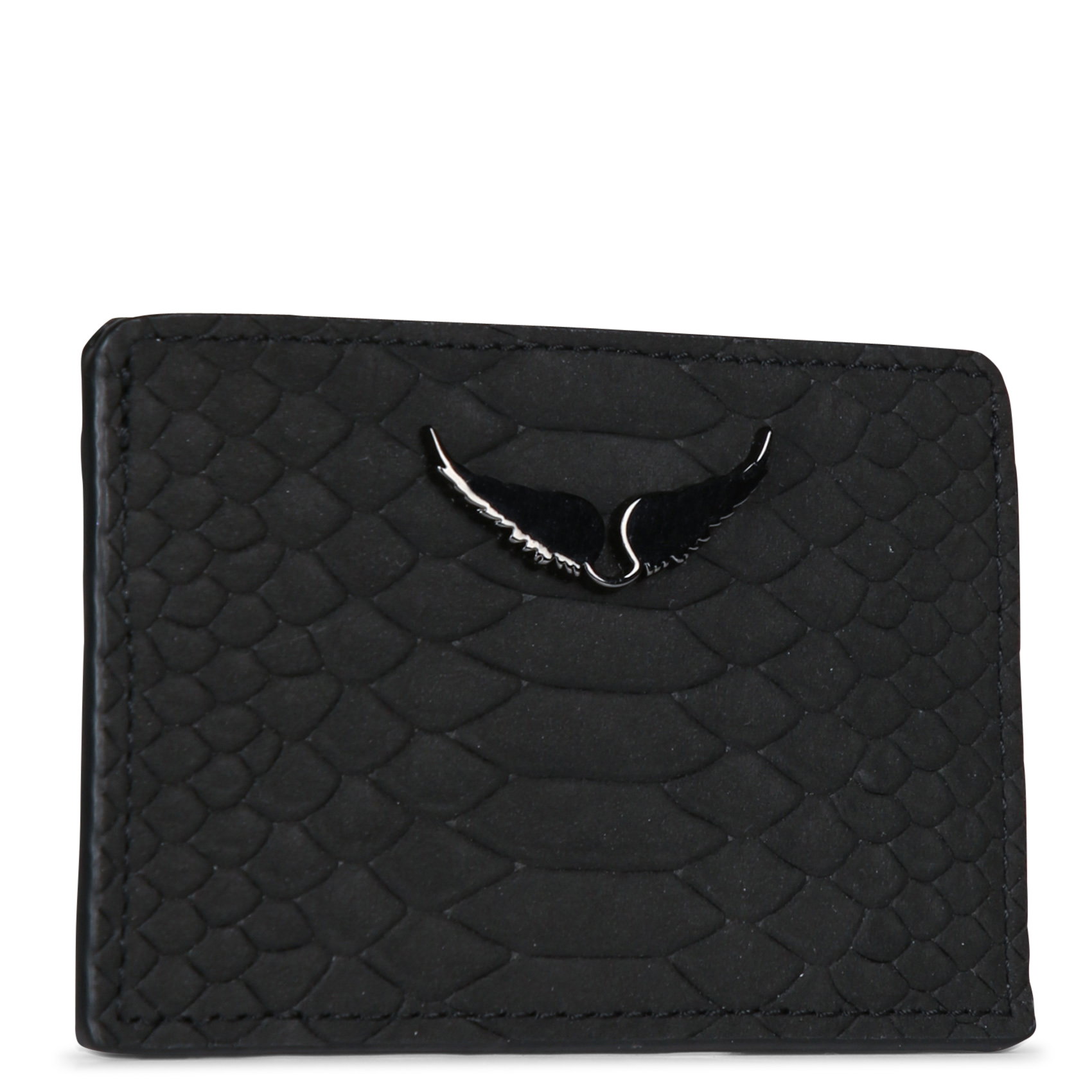Porte-cartes en cuir effet python ZADIG&VOLTAIRE Noir
