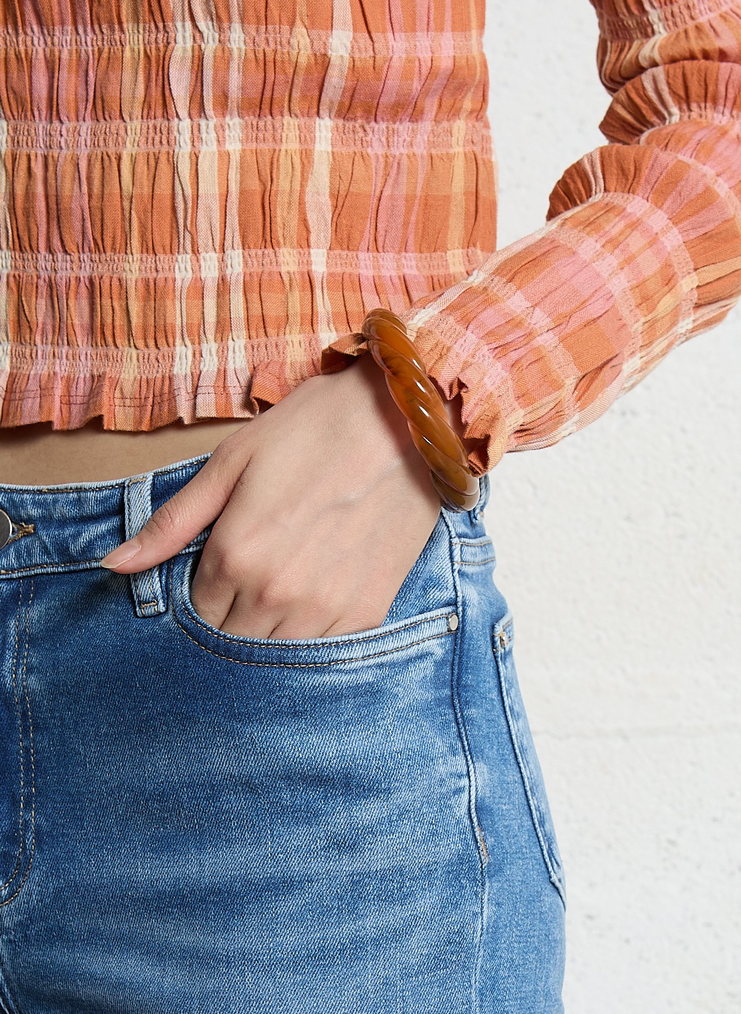 Pulsera brillante FEEKA Marron