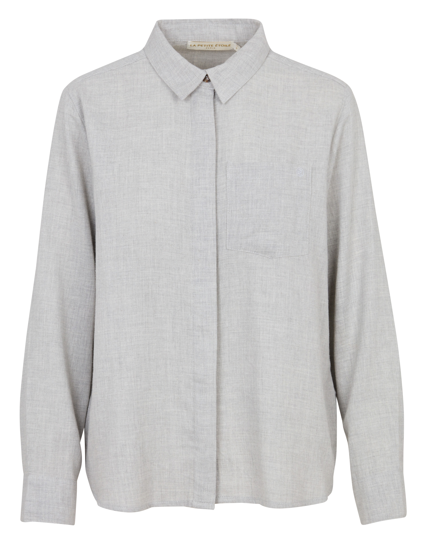 Chemise droite col classique en coton mélangé LA PETITE ETOILE Gris