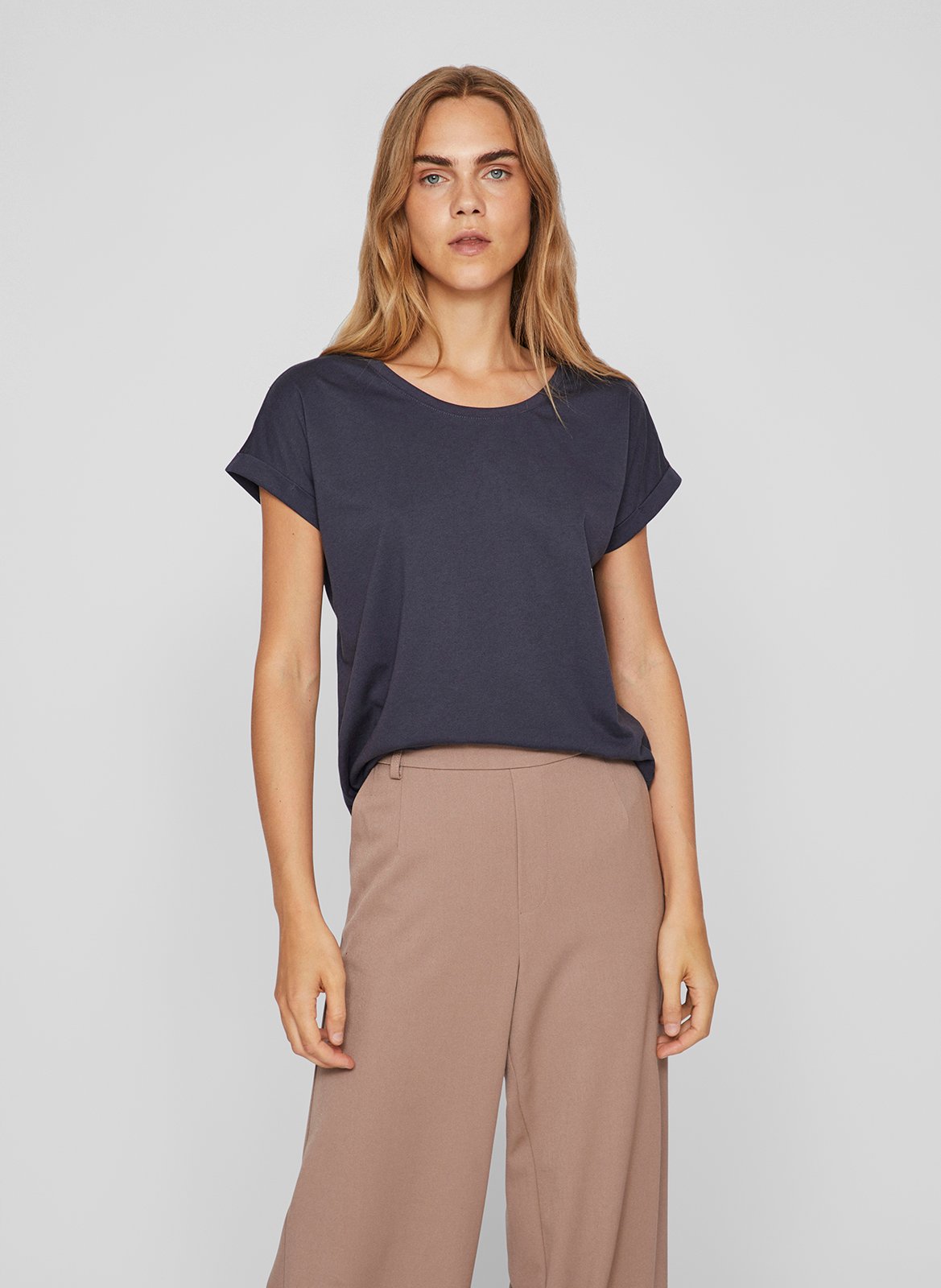 Basic cotton-mix T-shirt VILA