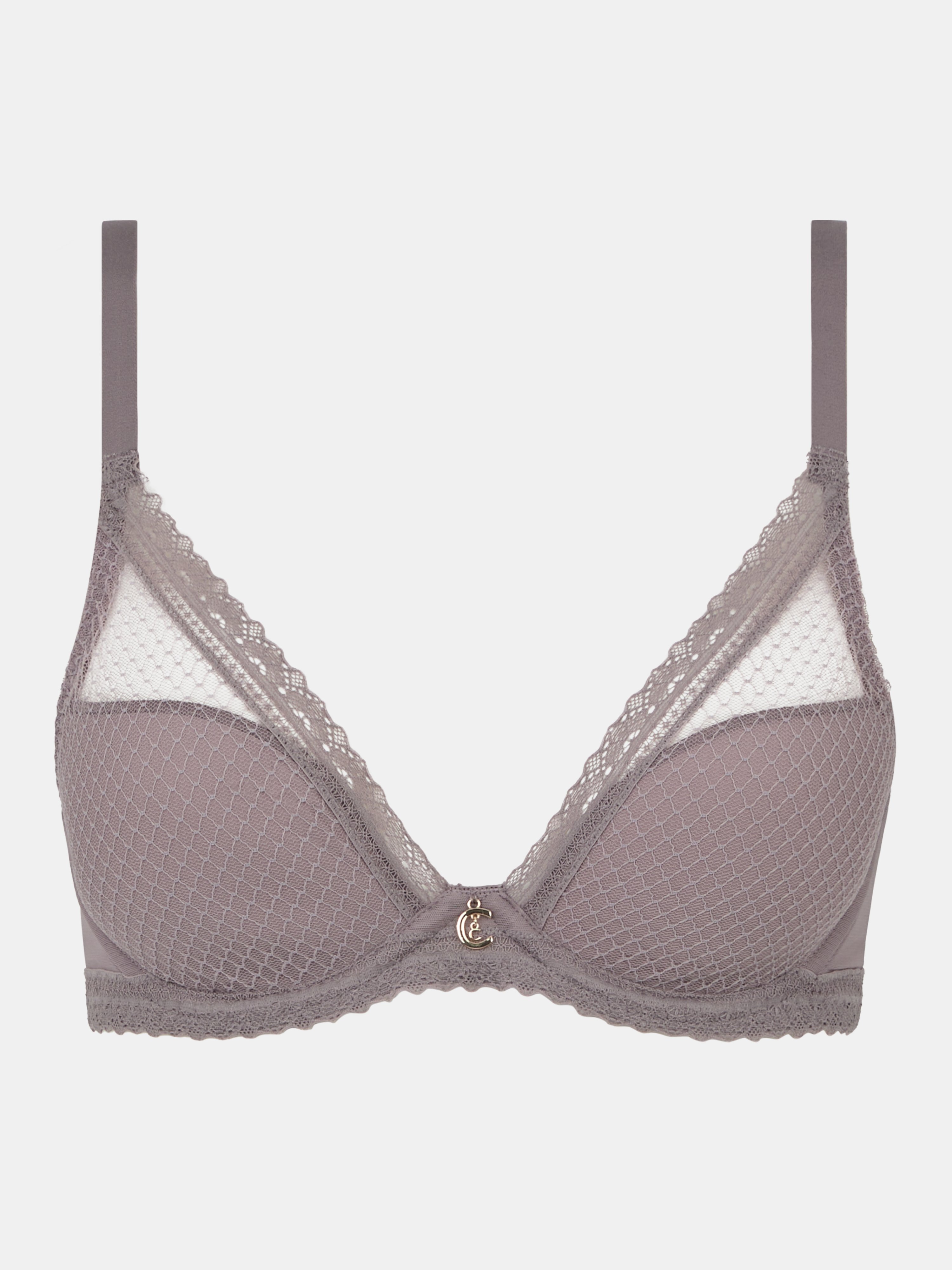 Plunge lace padded bra CHANTELLE Purple