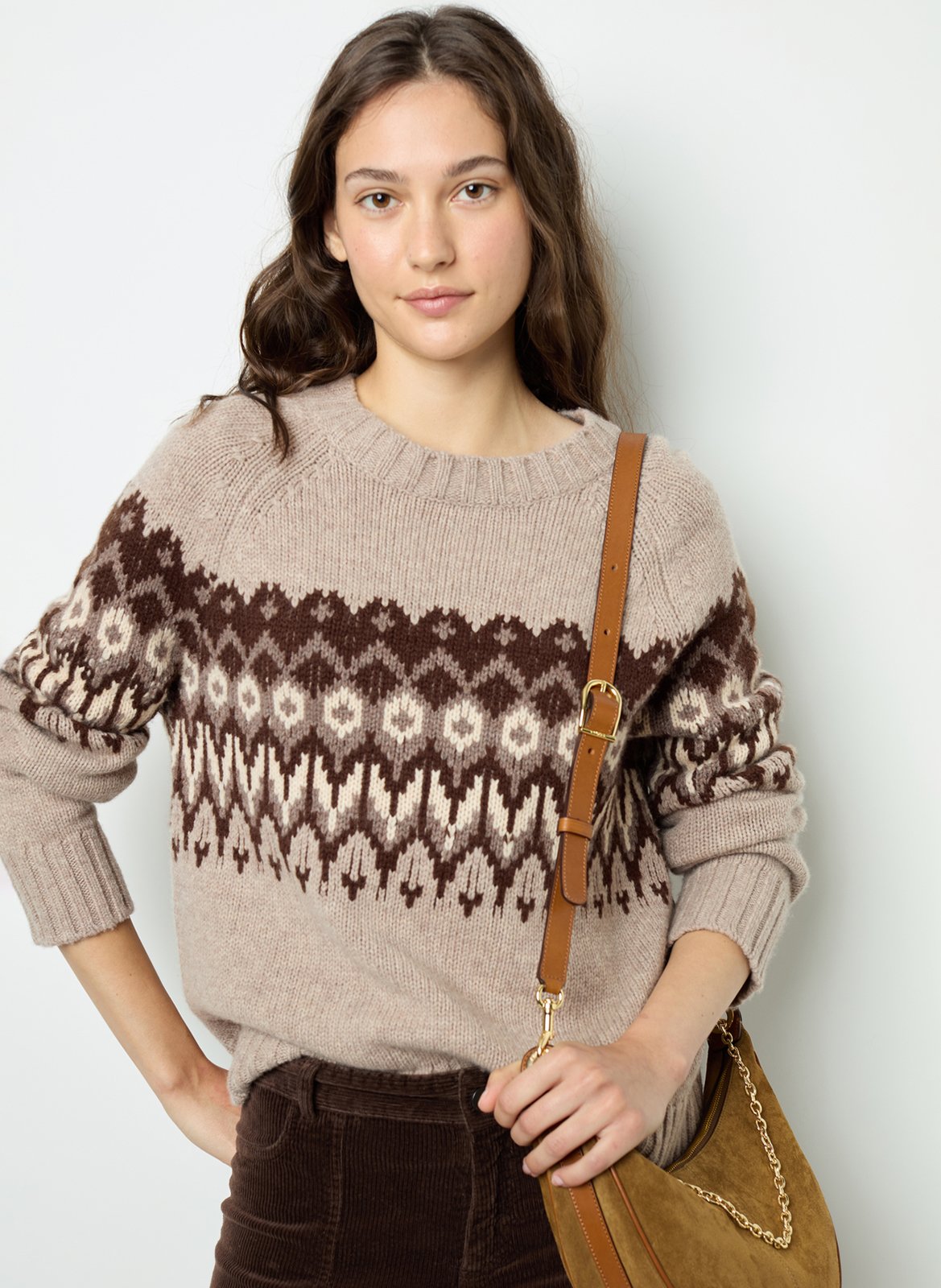 Sac bandoulière en cuir GERARD DAREL Beige