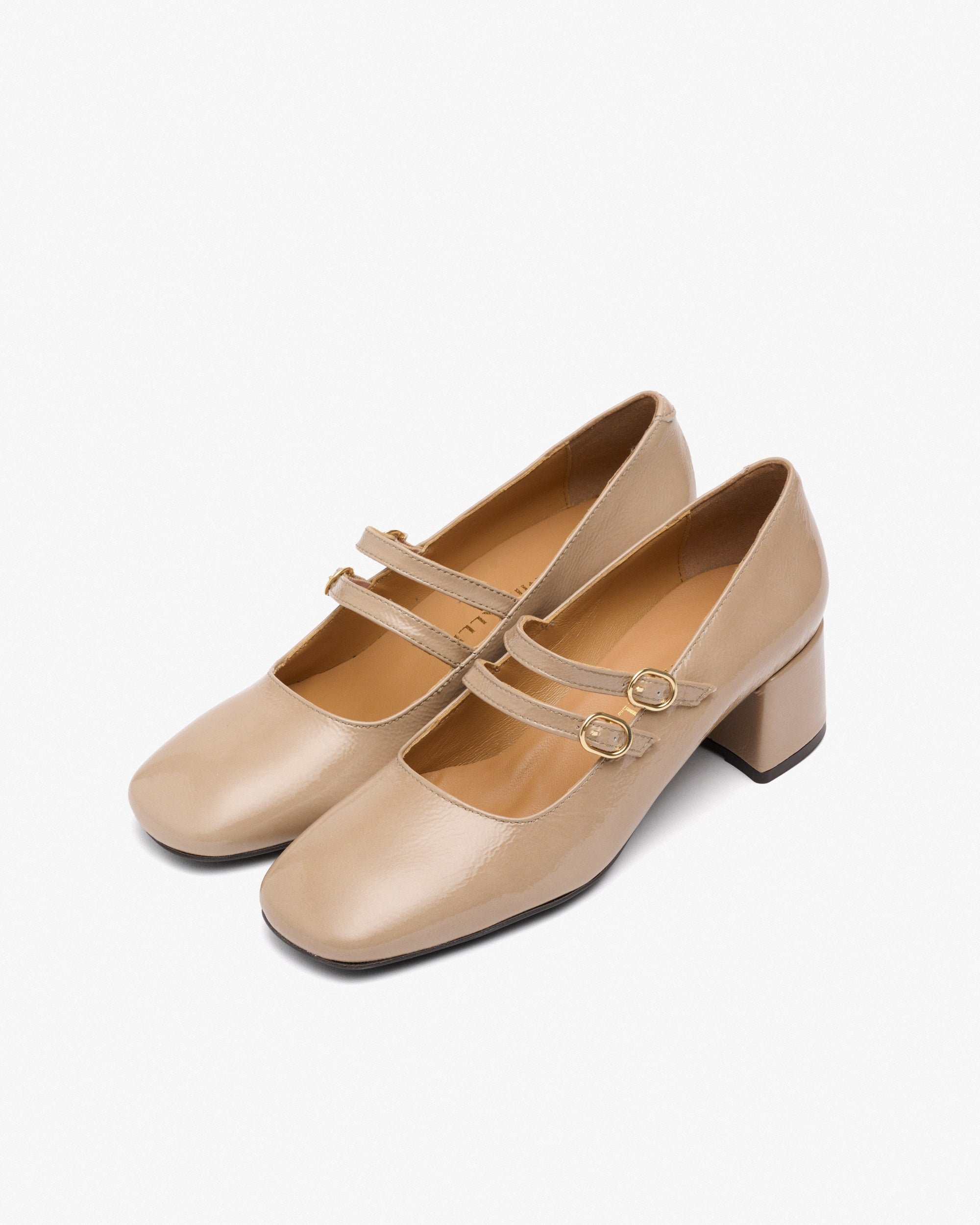 High heel patent leather shoes PEDRO MIRALLES Beige