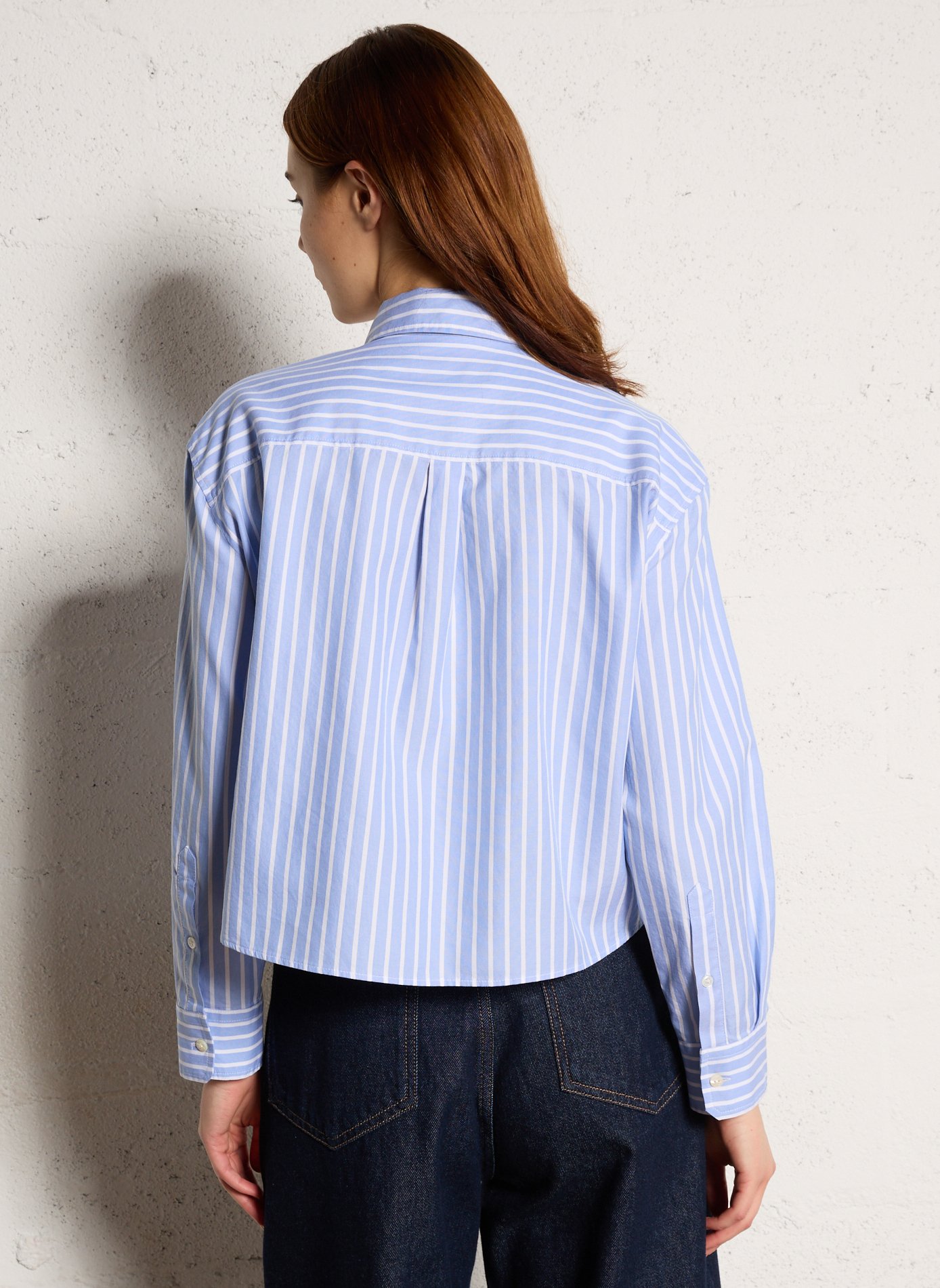 Oversized, katoenen blouse met klassieke kraag MAX MARA WEEK END Blauw