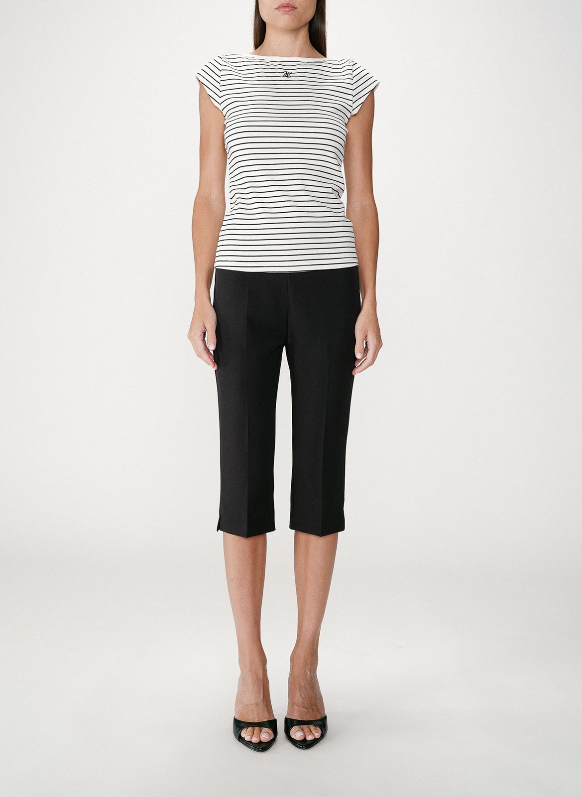 Tee-shirt à rayures col rond GRACE ET MILA Weiss