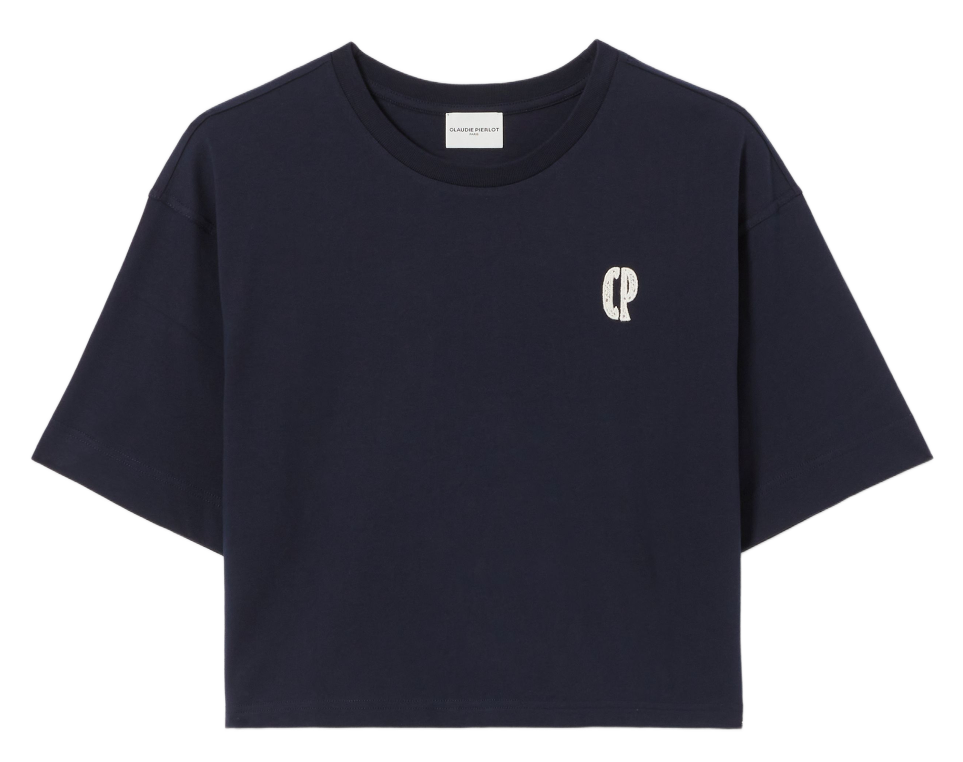Tee-shirt col rond en coton CLAUDIE PIERLOT Bleu
