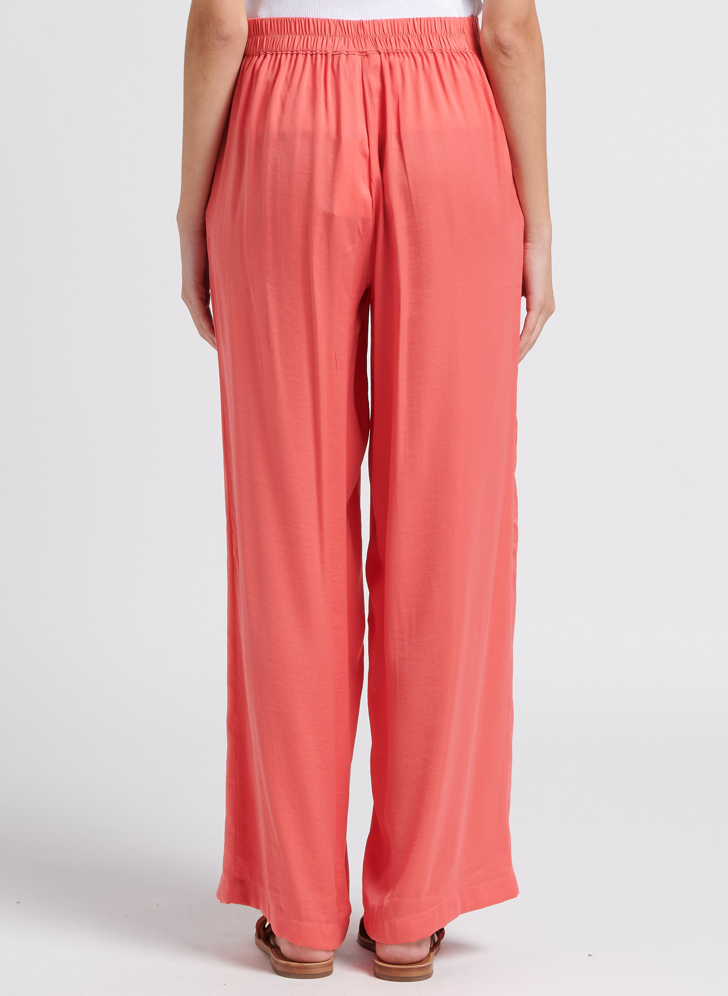 Pantalon large taille haute MOSS COPENHAGEN Rose