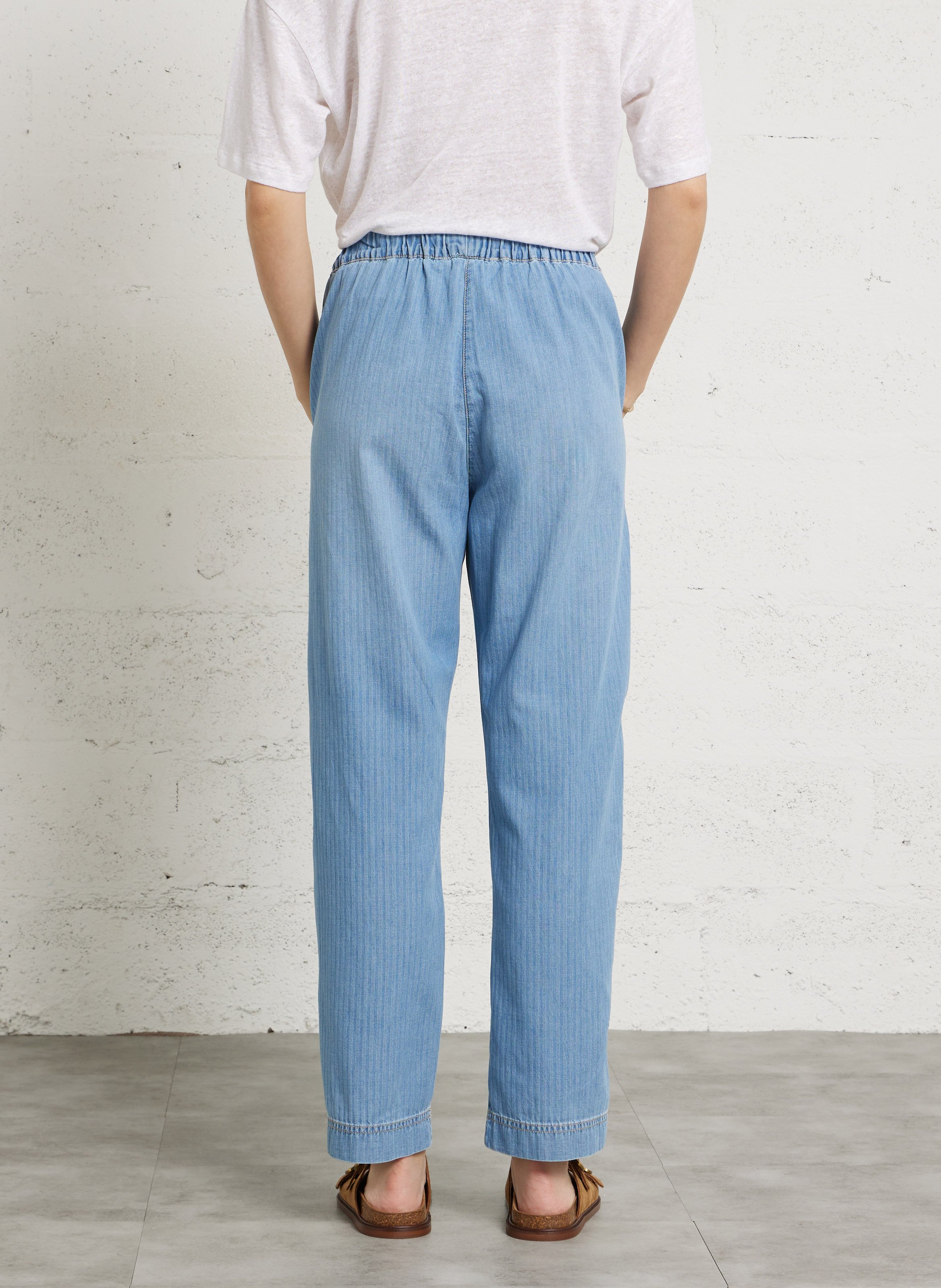 Gerade geschnittene Baumwollhose HOD PARIS Blau