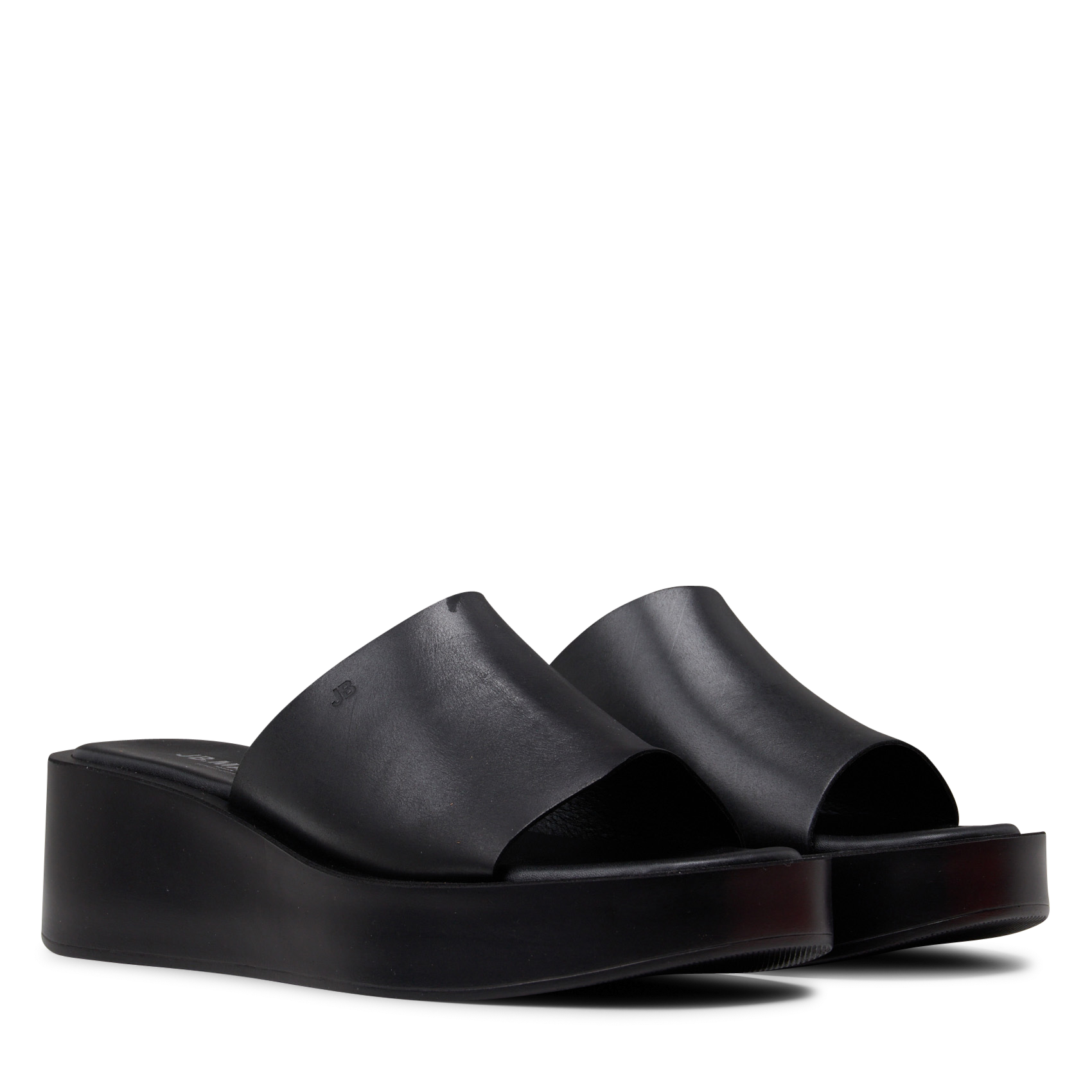 Leather platform sandals JB MARTIN Black