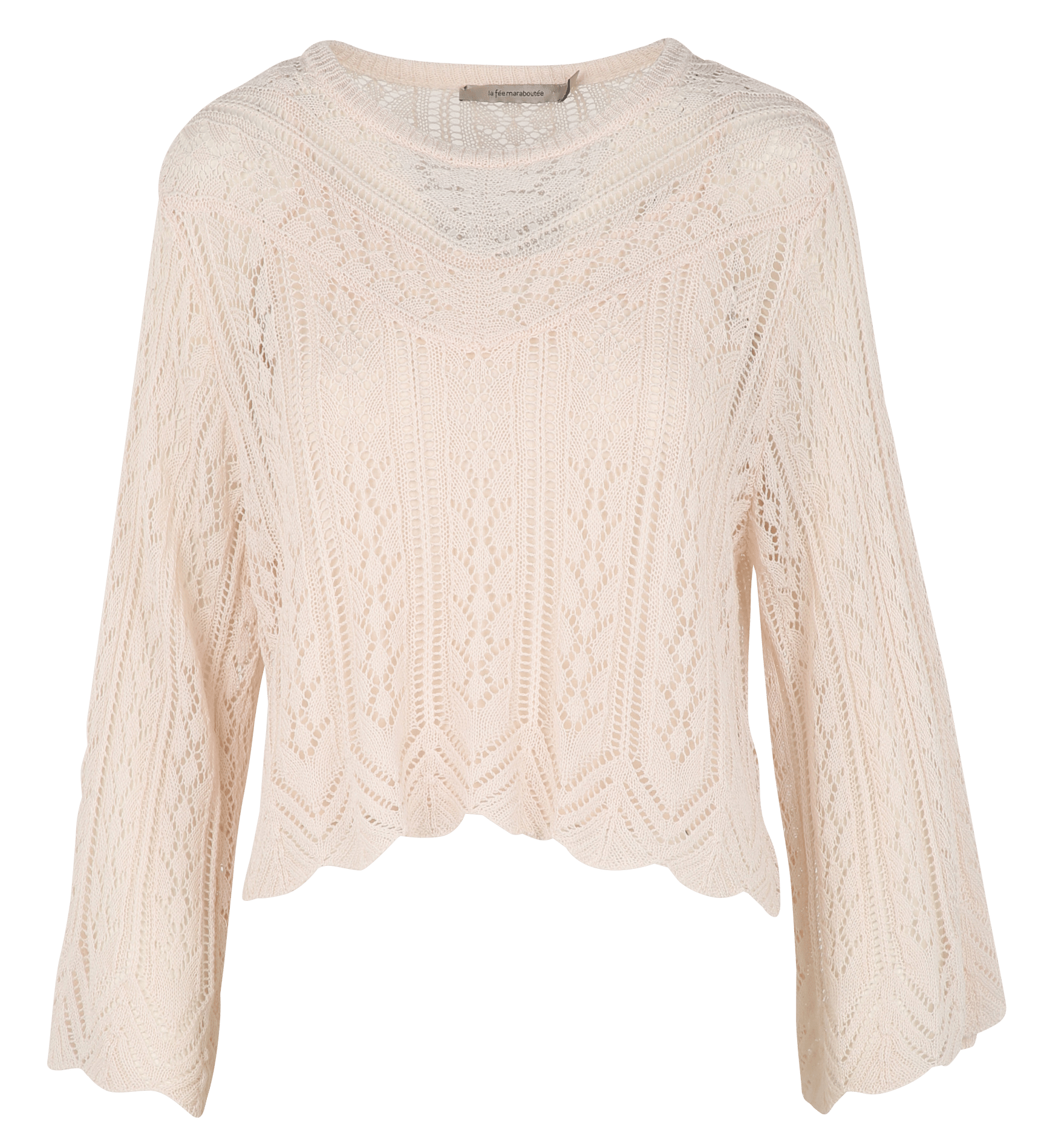 Oversize-Strickpullover - U-Boot-Ausschnitt  LA FEE MARABOUTEE Weiss