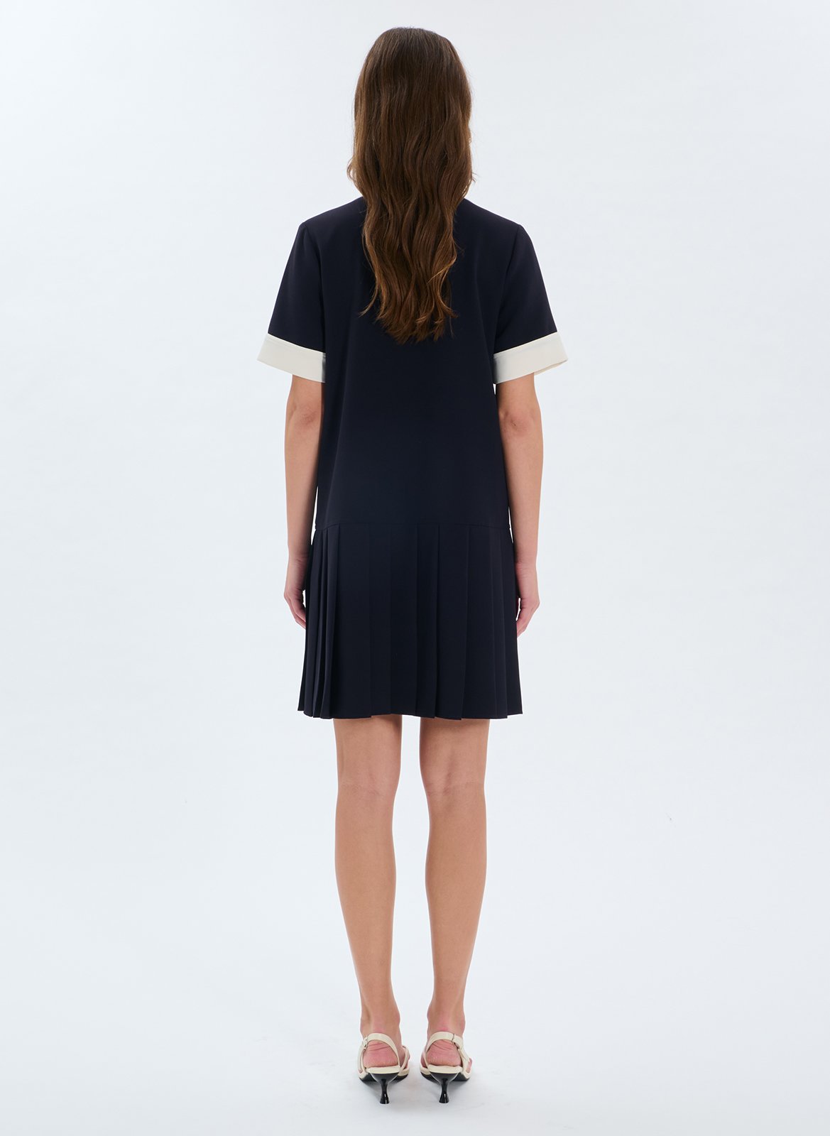 Robe courte col polo Bleu