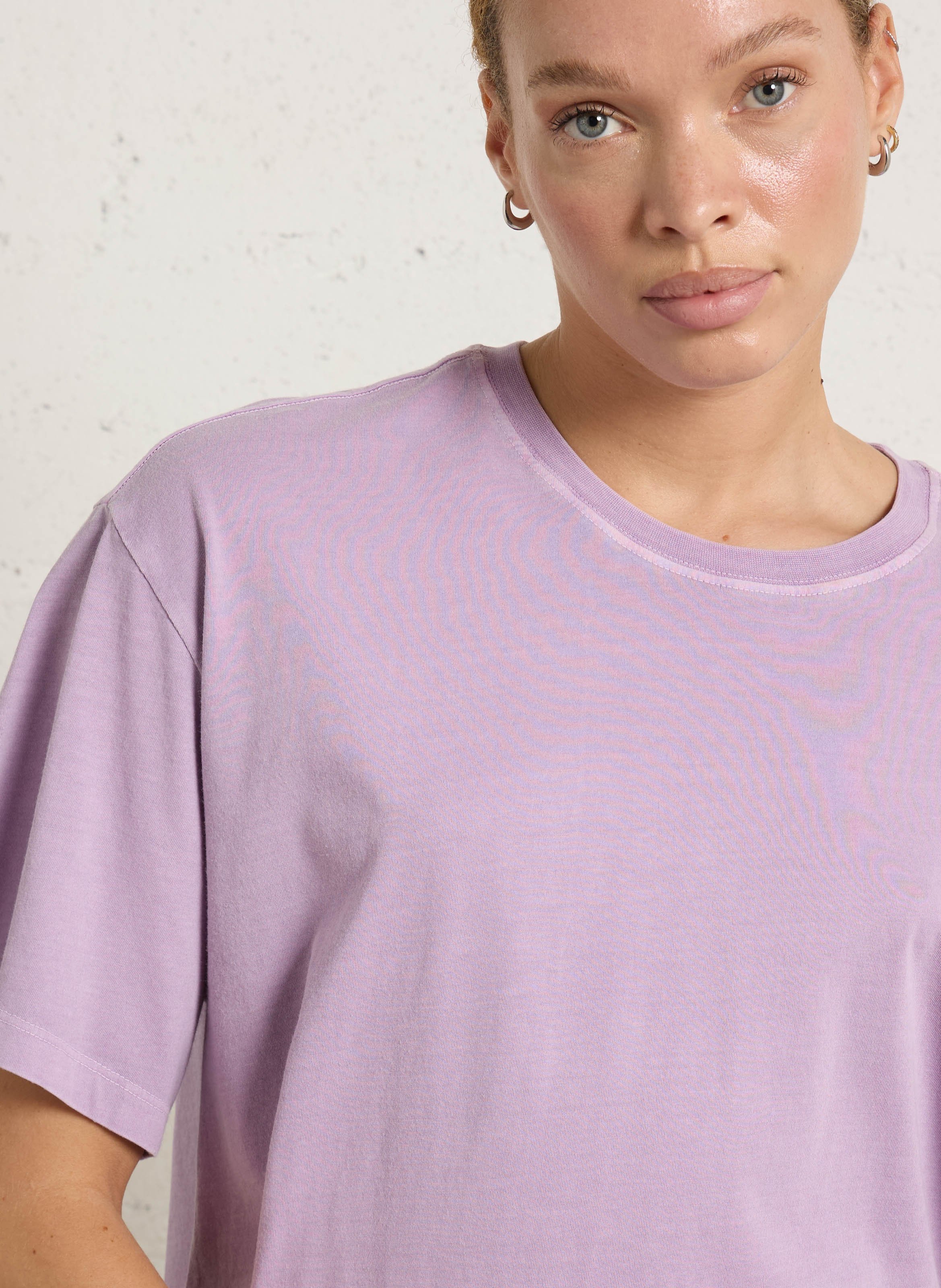 Oversized round-neck cotton T-shirt HOD PARIS Purple