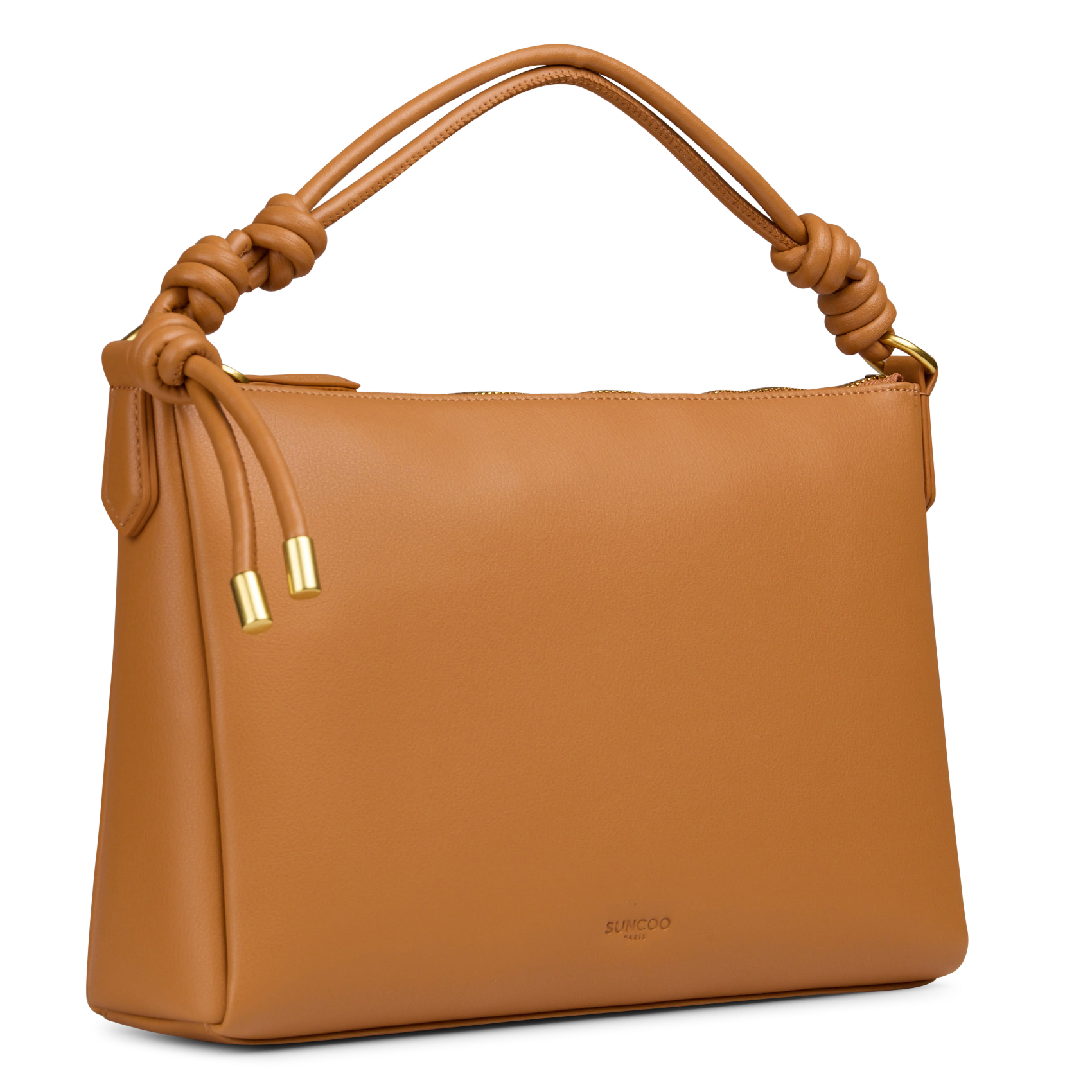 Handtas clutch in glad leer SUNCOO Beige