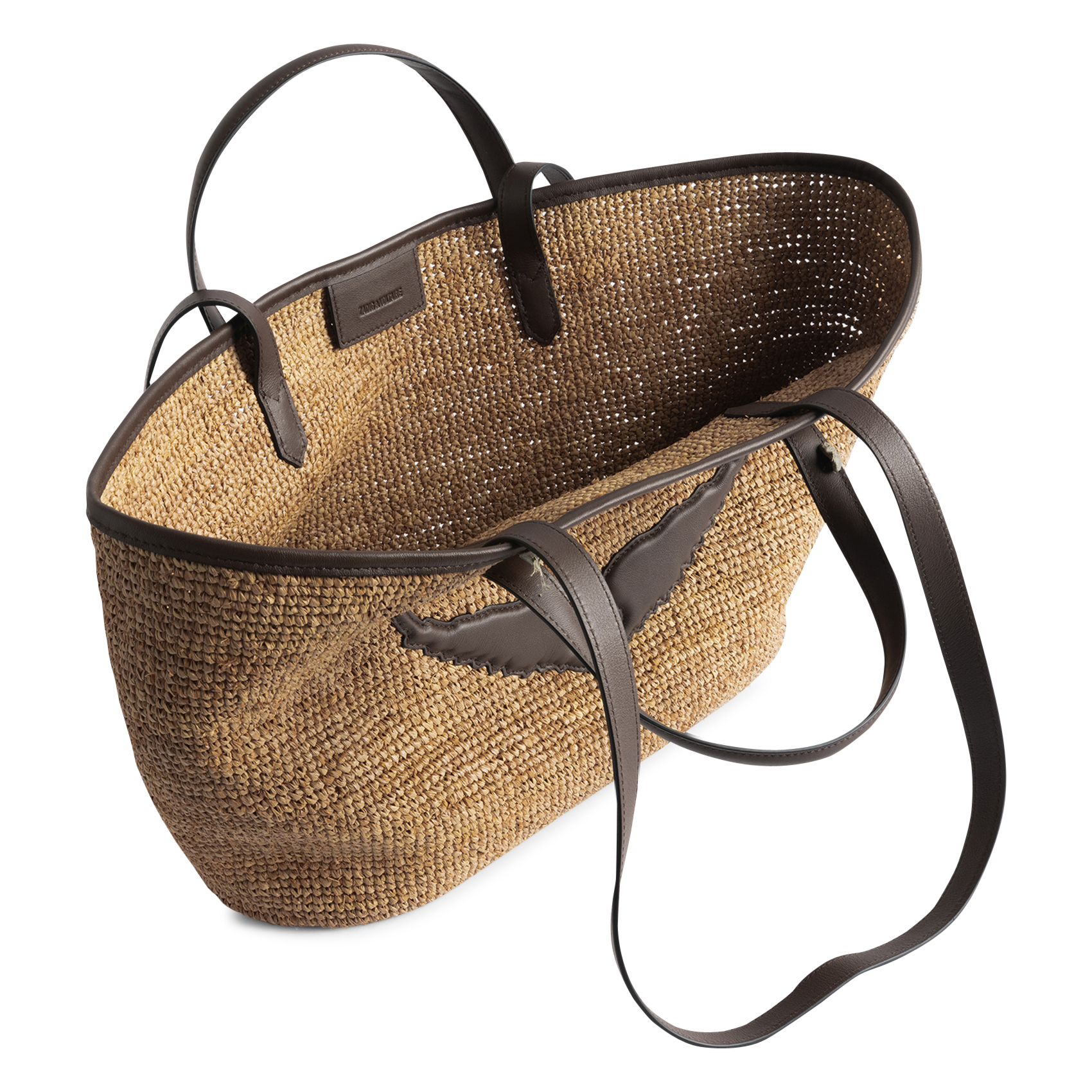 Sac cabas en raphia ZADIG&VOLTAIRE Marron