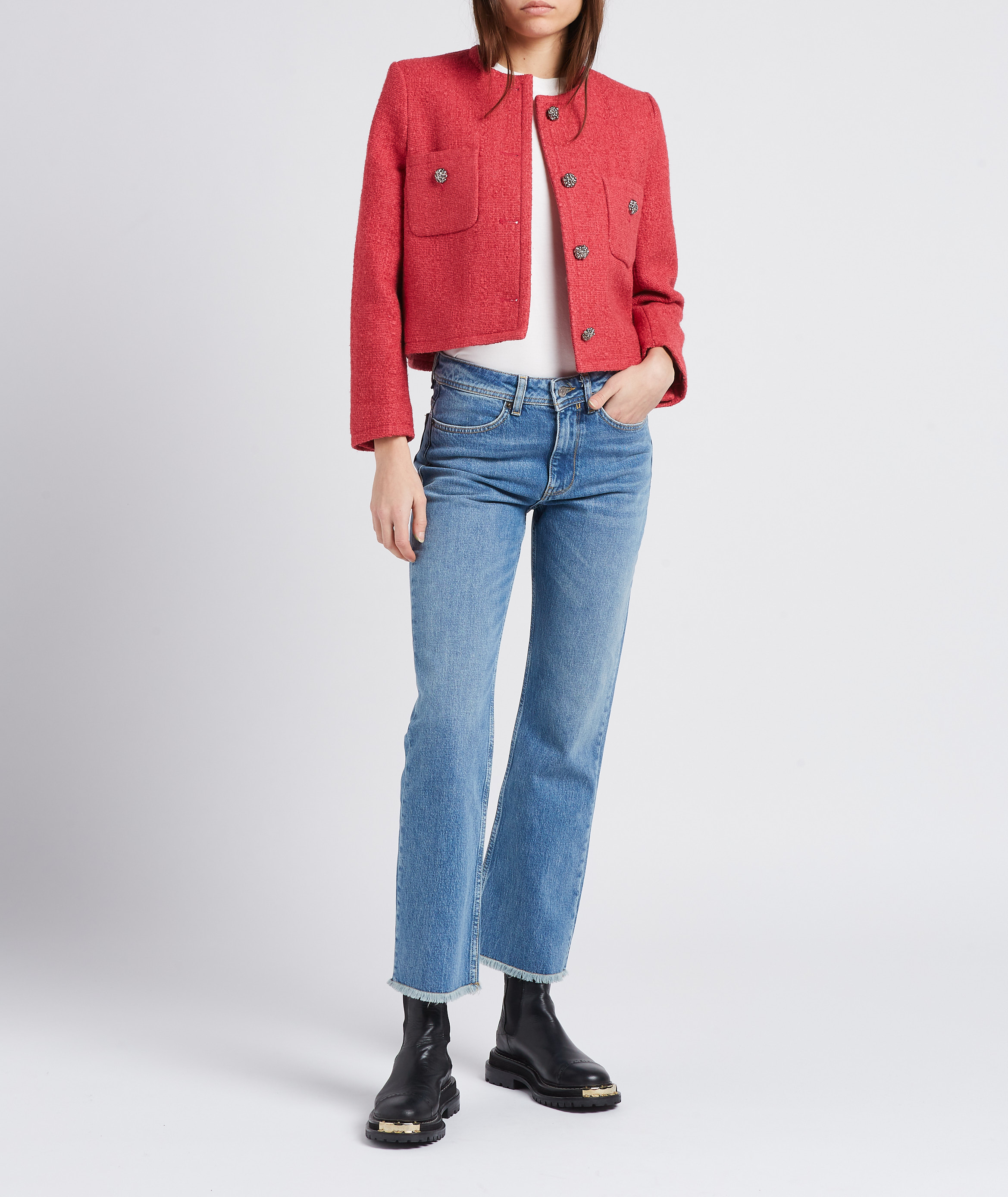 Recht, katoenen T-shirt met ronde hals BA&SH Beige