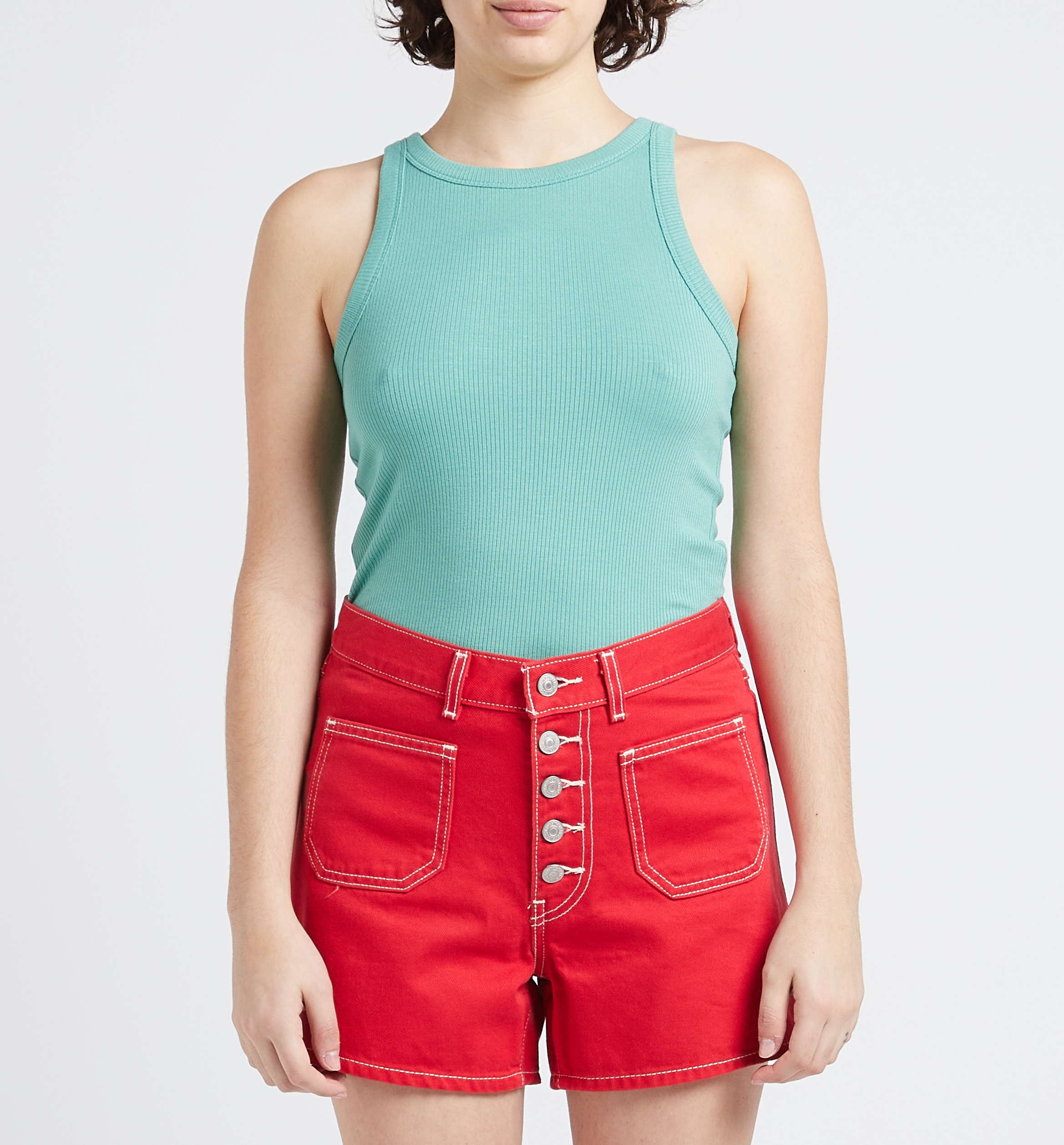 Ribbed round-neck tank top LEVI'S Green