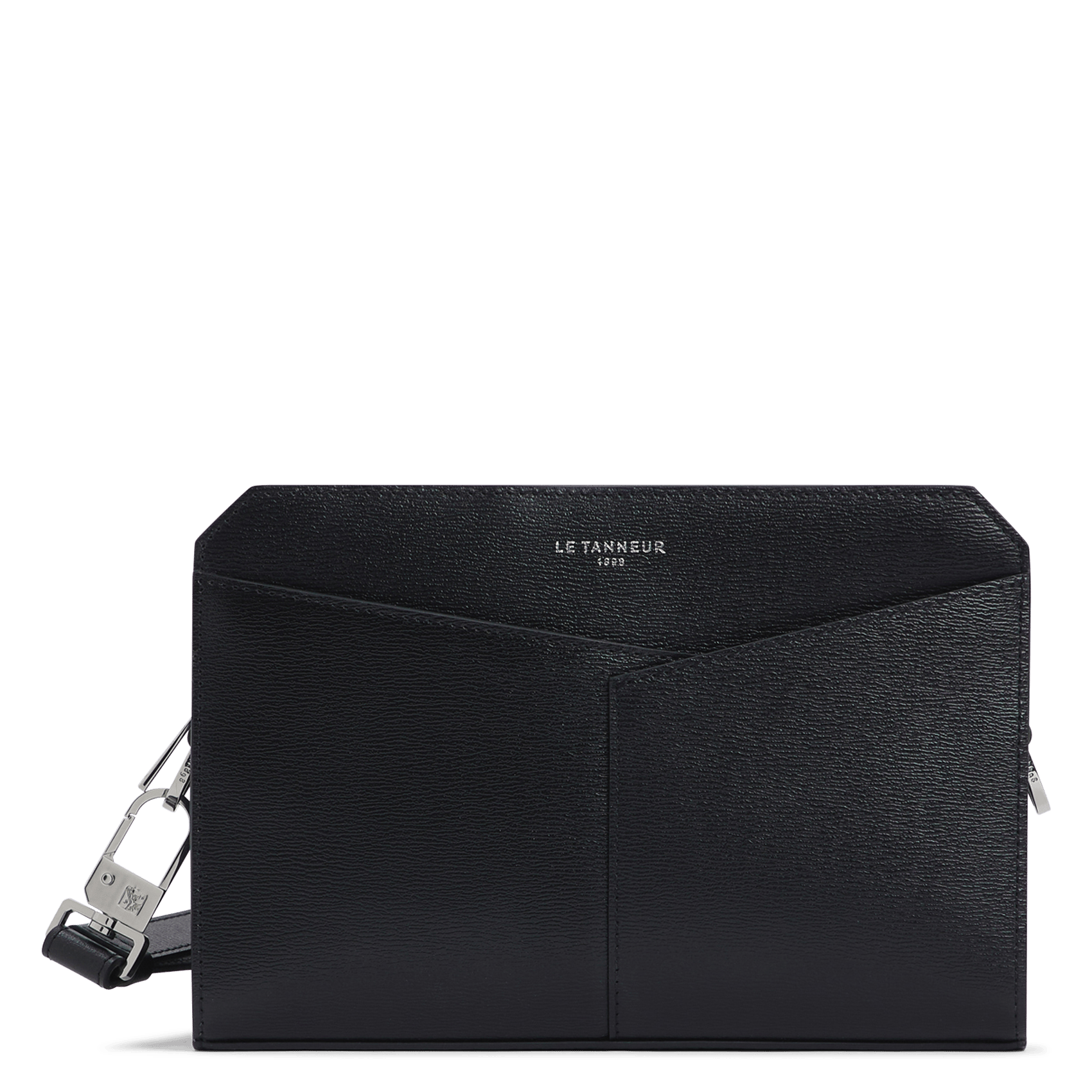 Pochette zippée en cuir LE TANNEUR Zwart