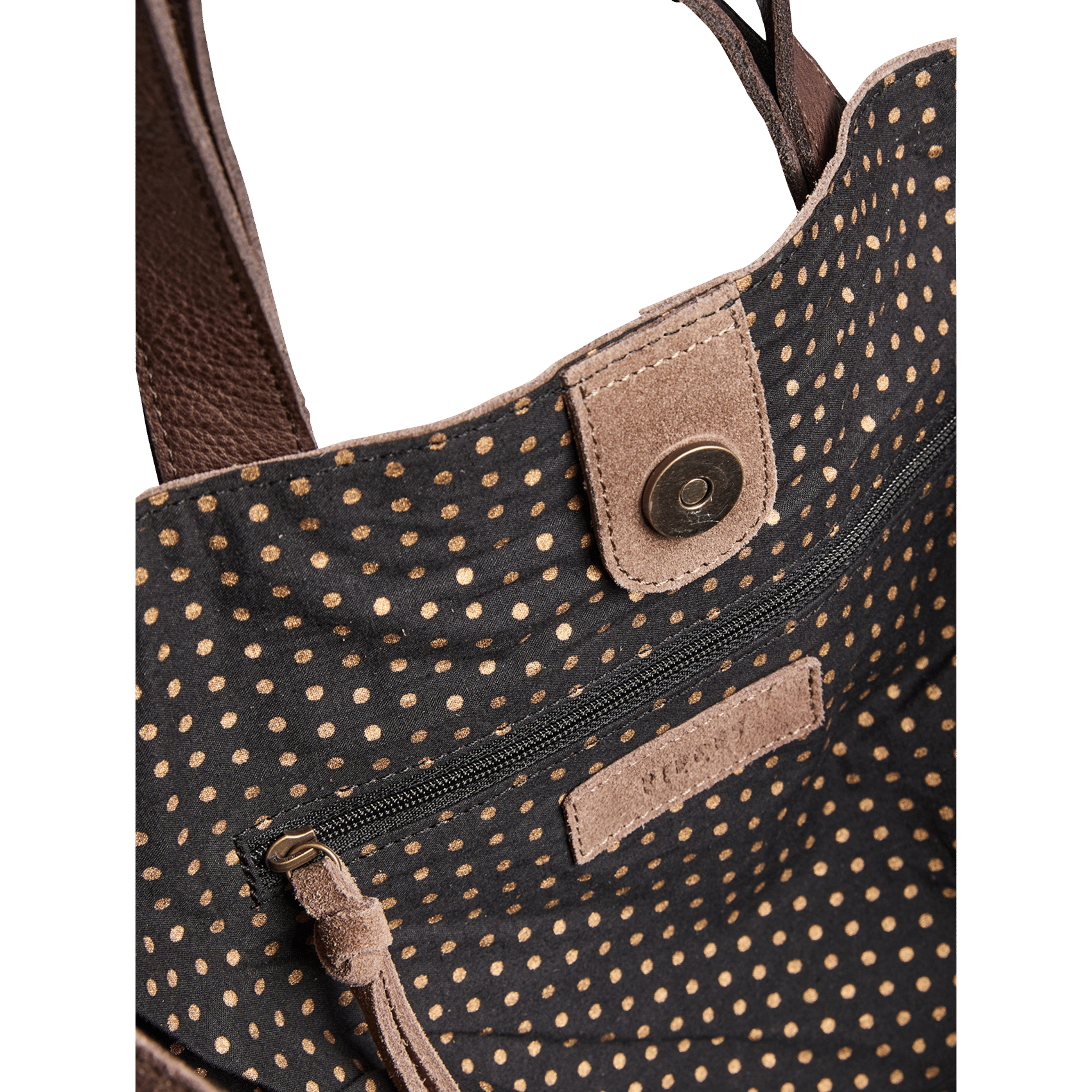 Sac cabas en cuir velours PIECES Beige