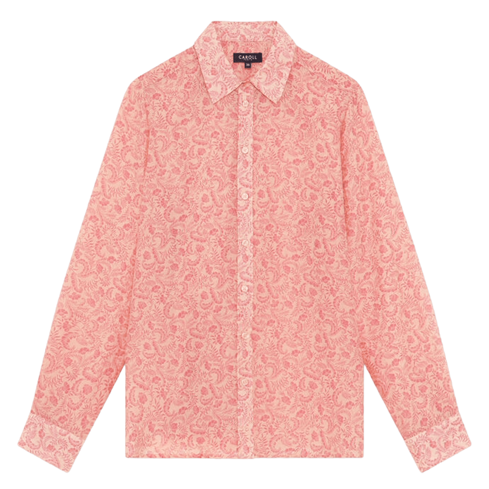 Chemise droite col classique imprimée CAROLL Rose