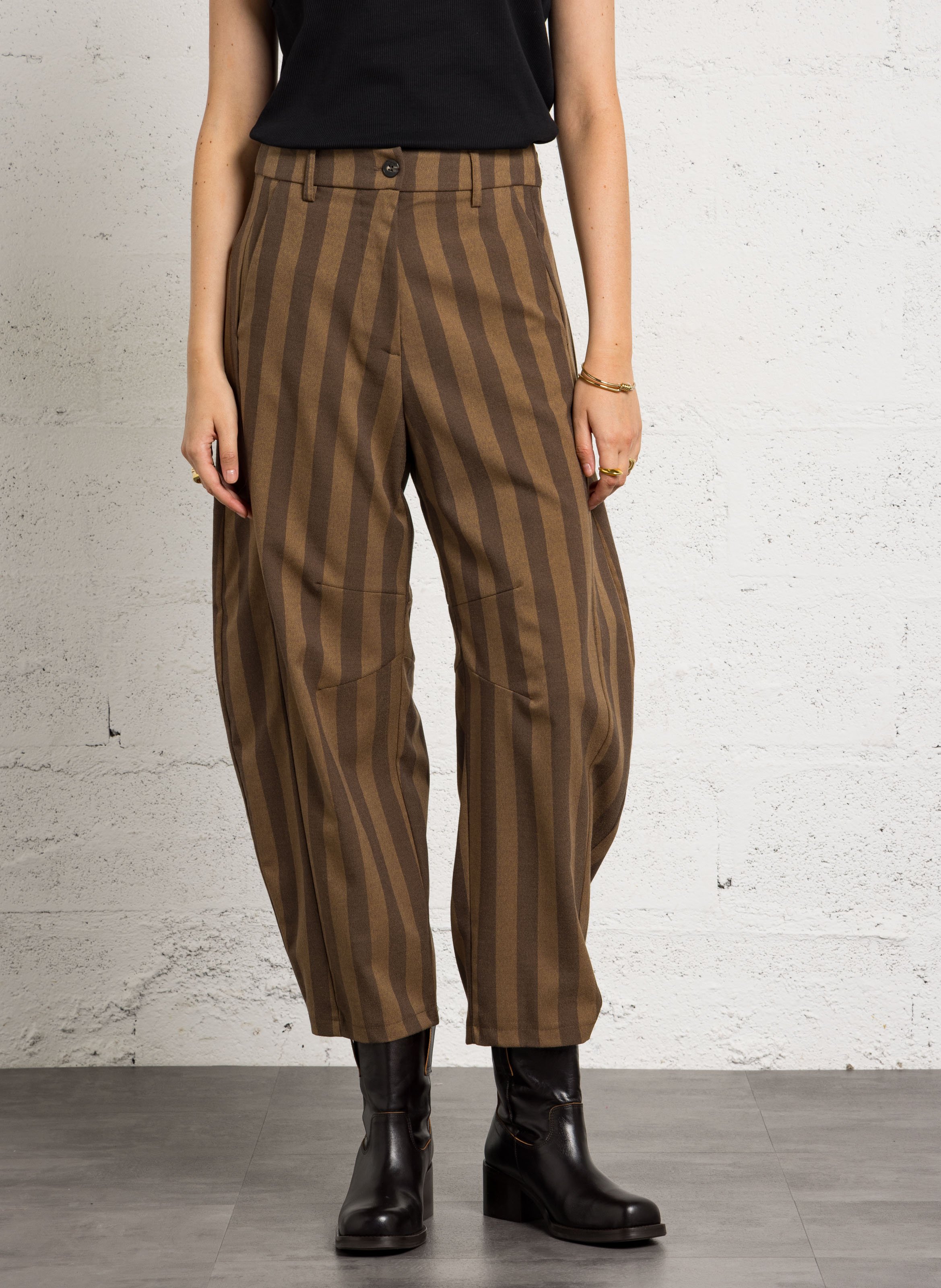 Striped balloon pants IMPERIAL Brown