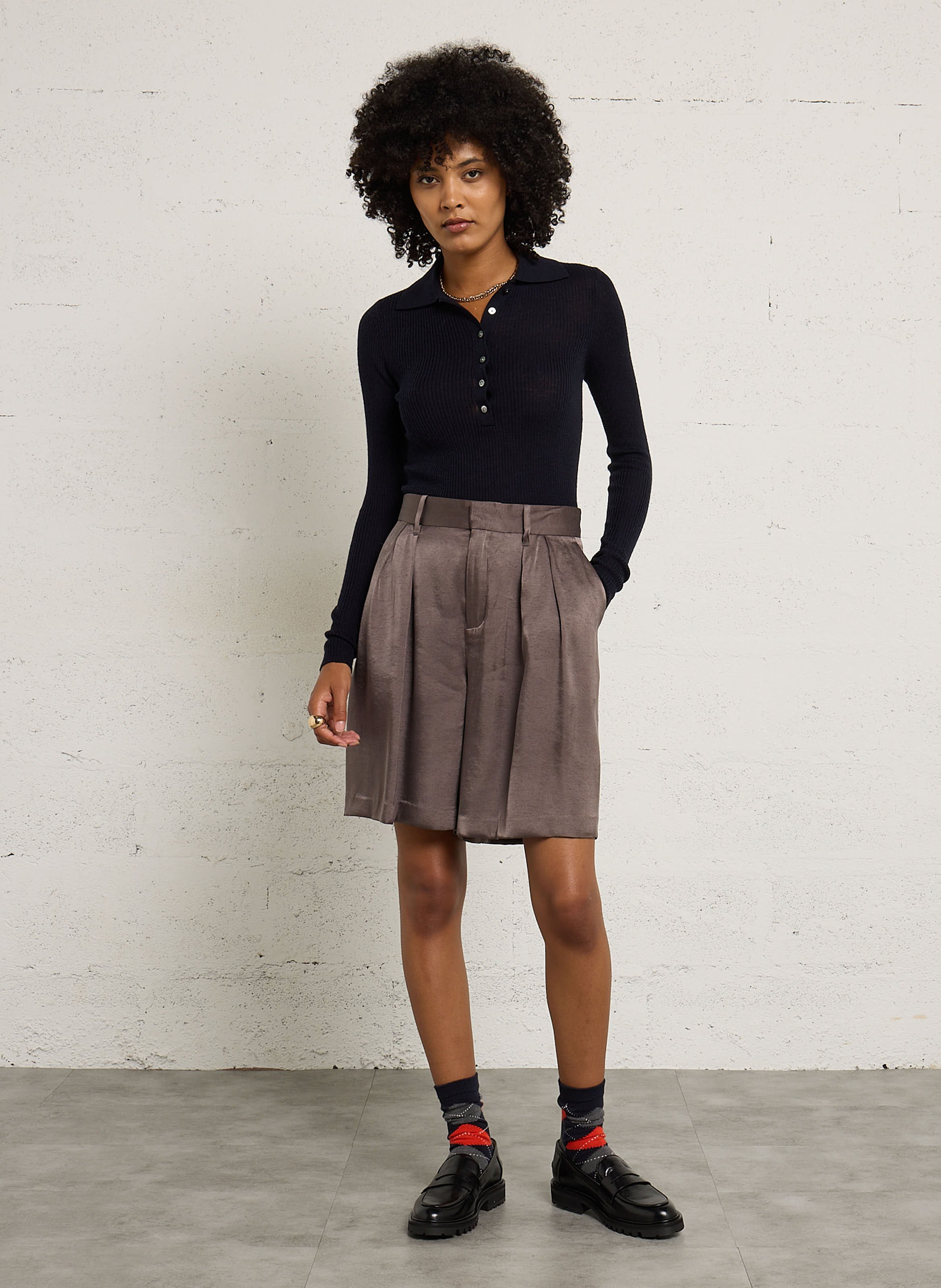 Pull moulant en laine mélangée HARTFORD Bleu