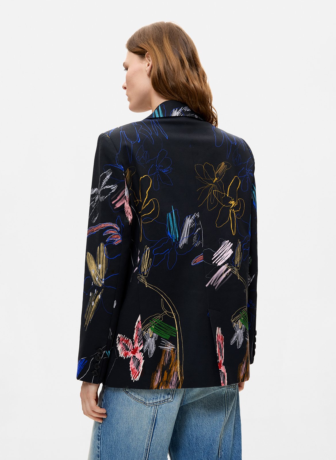 Veste col tailleur en coton mélangé DESIGUAL Noir