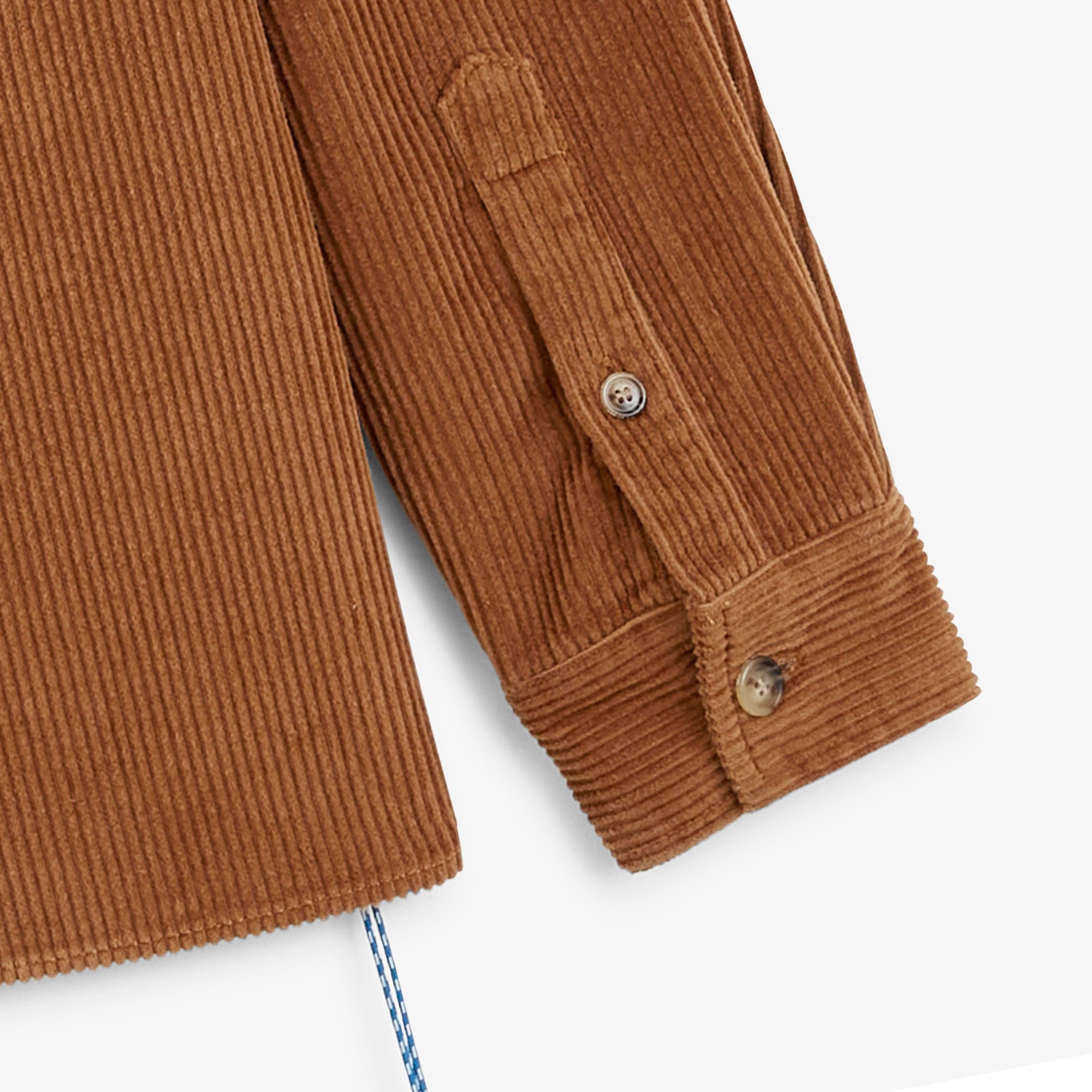 Long-sleeved velvet pigment dye shirt in hazelnut brown by sbplay SERGE BLANCO Brown
