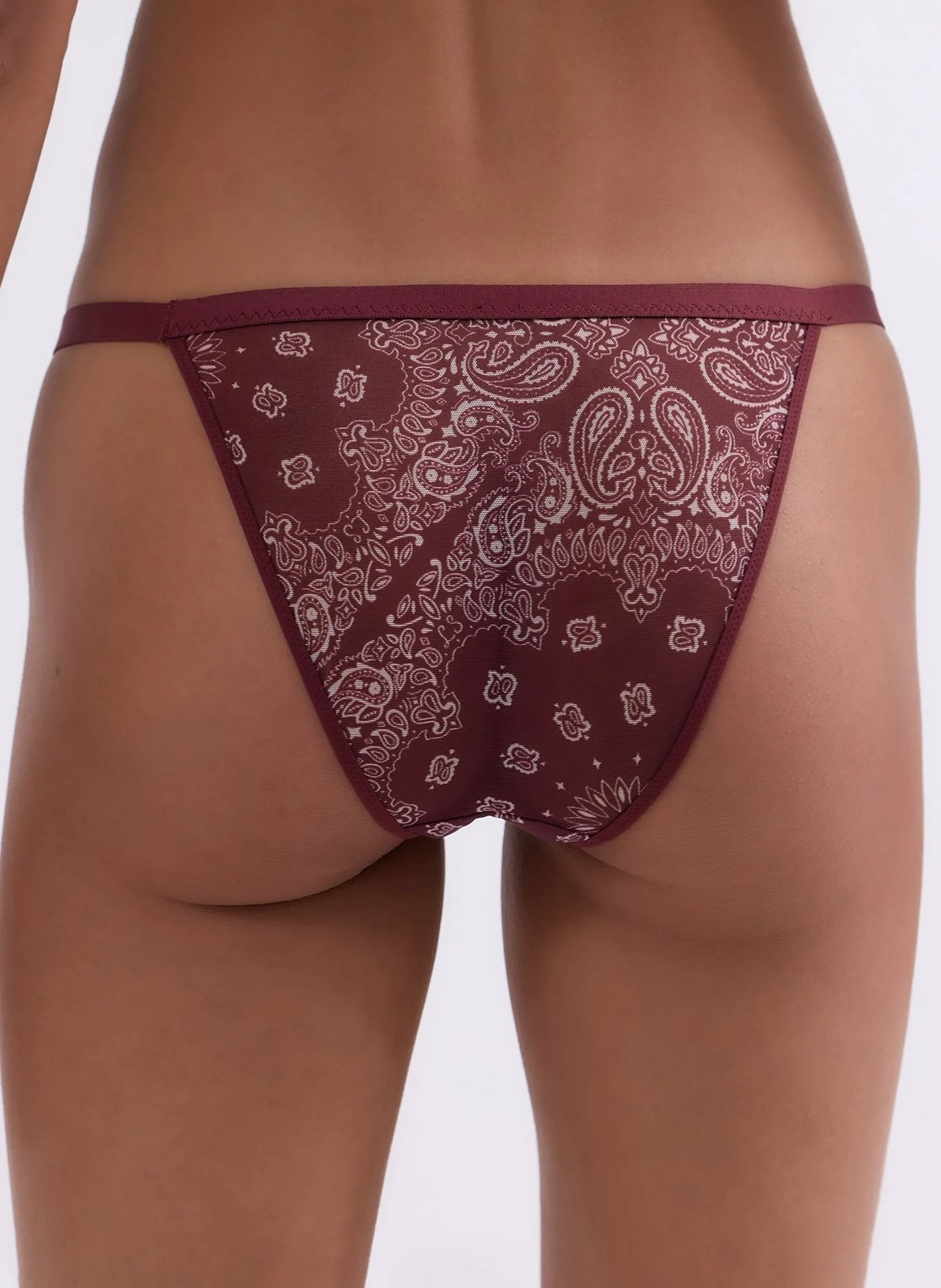 Culotte style tanga imprimée LOVE STORIES Prune