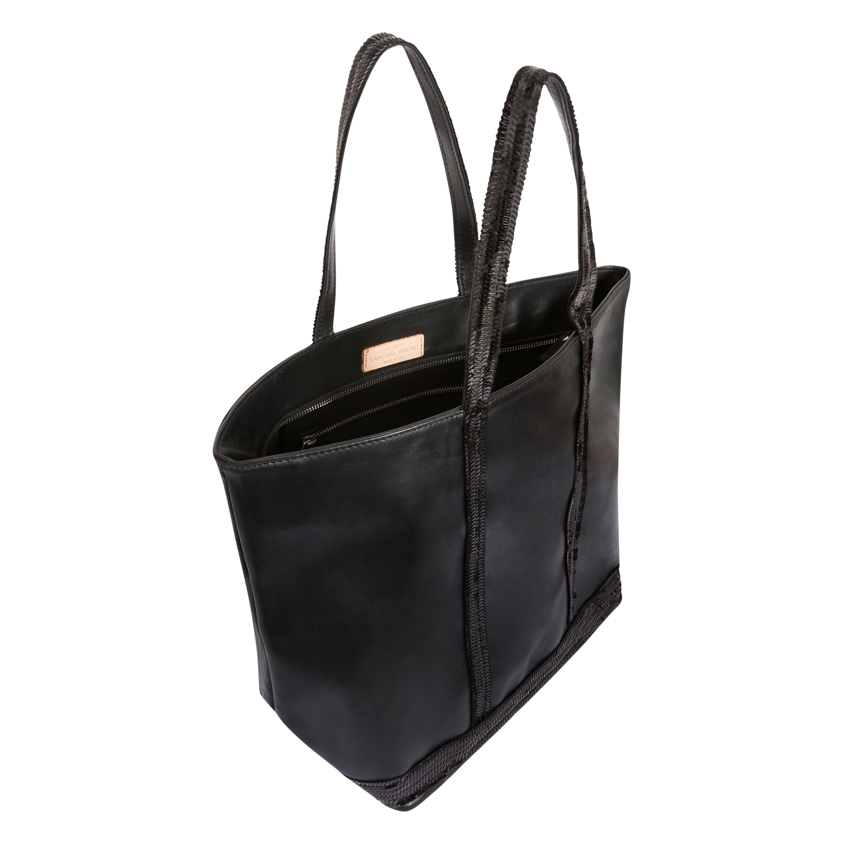 Calfskin leather tote bag VANESSA BRUNO Black