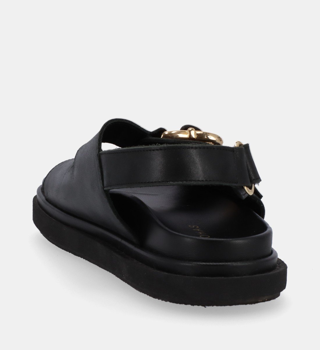 Flat leather sandals ALOHAS Black