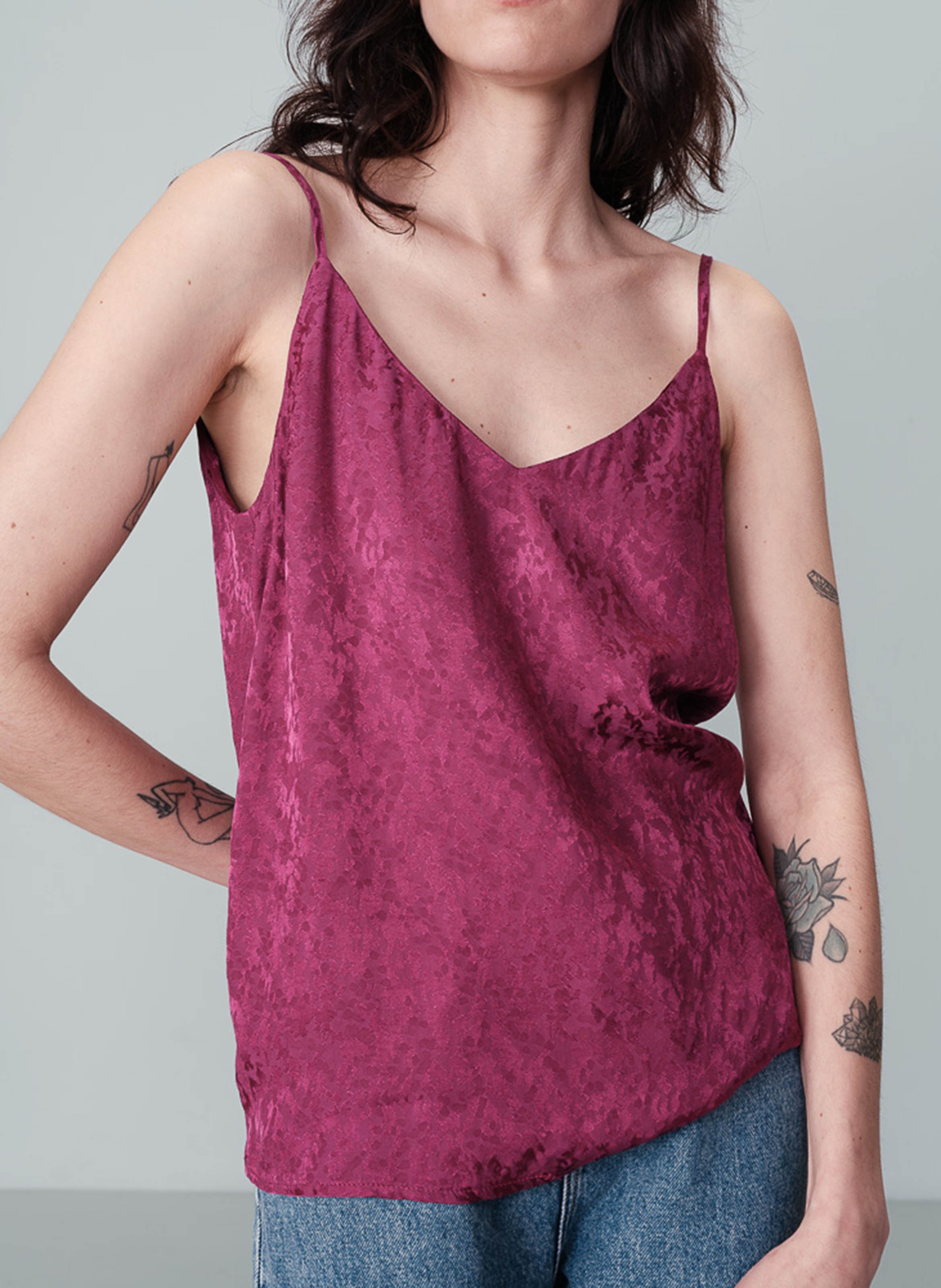 Débardeur droit en jacquard GRACE ET MILA Rose