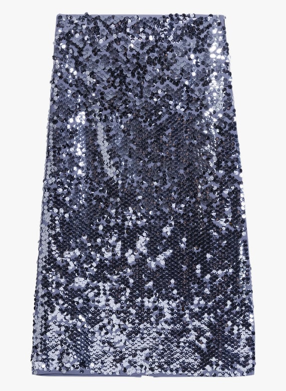 Jupe Longue evasee a Sequins Gris Maje Femme MFPJU01299 0505 GRIS Place des Tendances