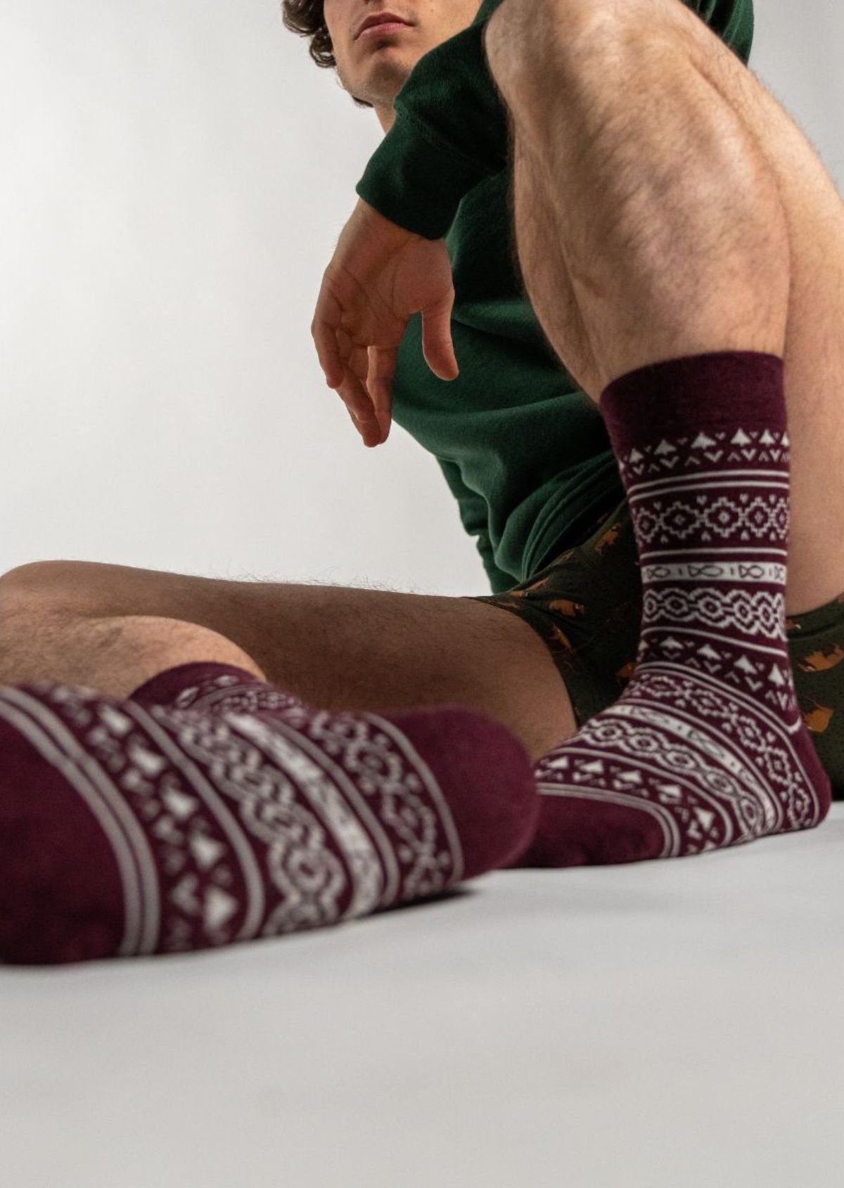 Combed cotton jacquard socks BILLYBELT Red