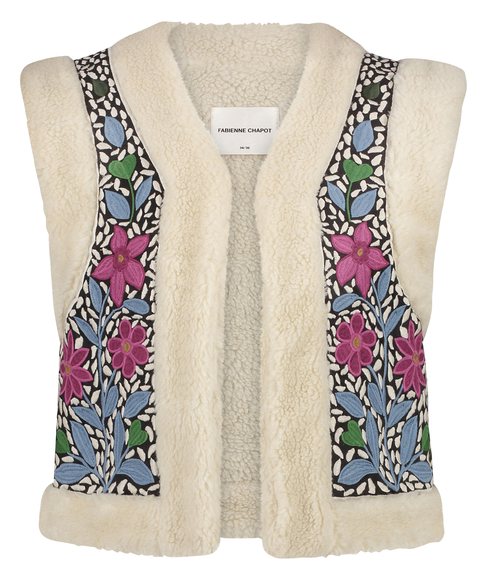 Geborduurde mouwloze jas FABIENNE CHAPOT Zwart