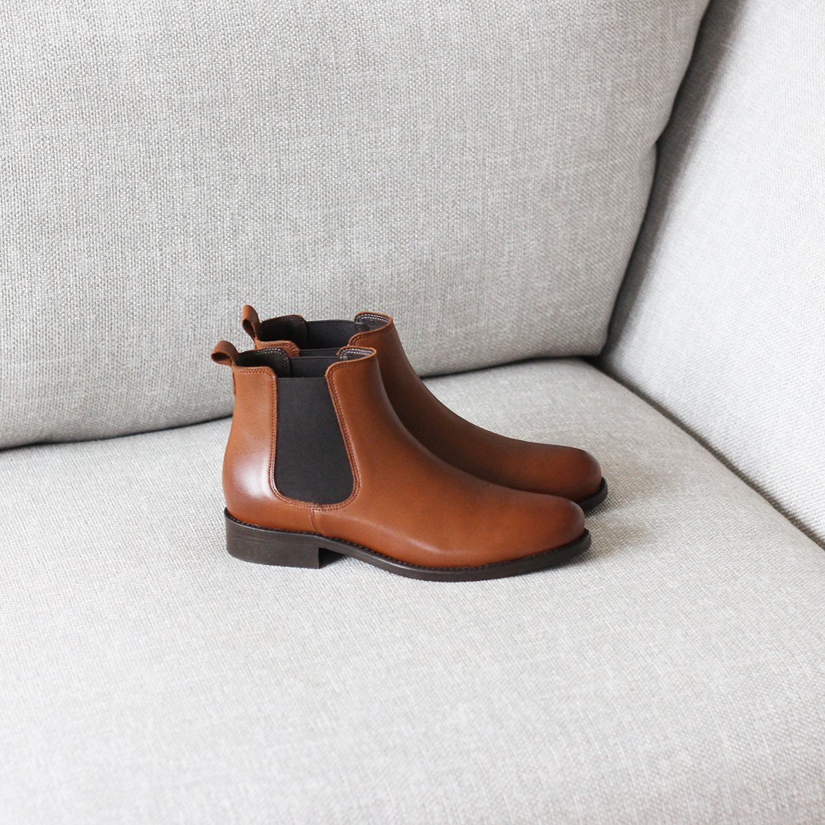 Leather Chelsea boots JULES & JENN Brown