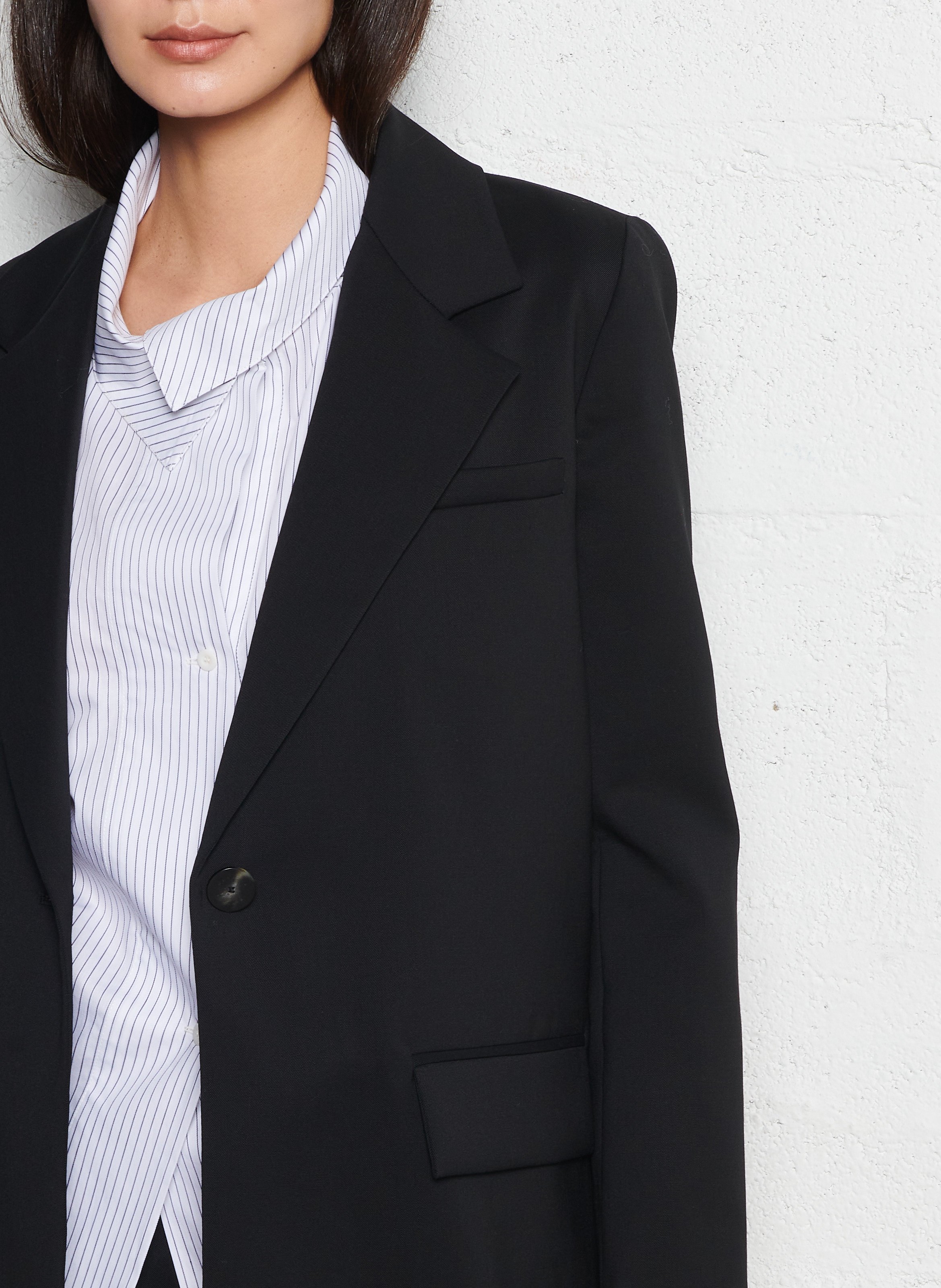 Veste col tailleur en laine vierge MARGAUX LONNBERG Noir