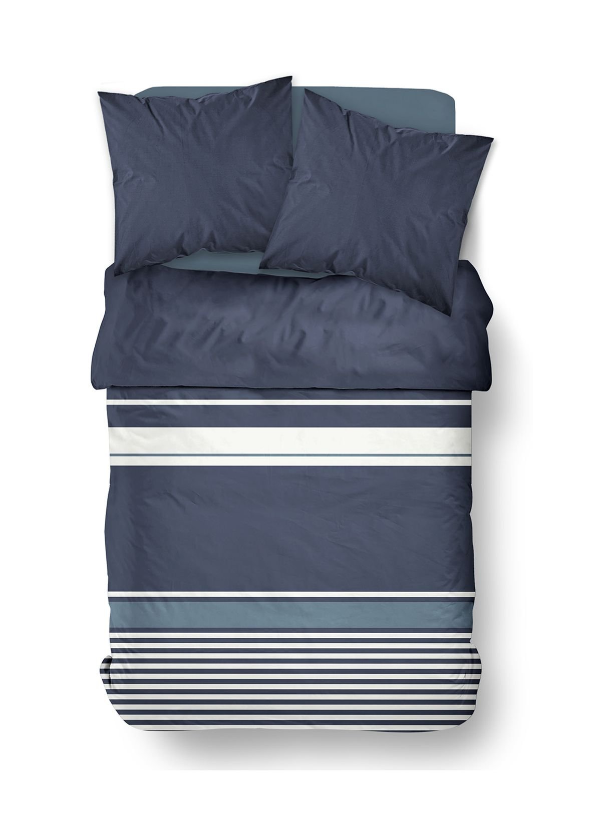 Zippered cotton printed bedding set TODAY LINGE DE MAISON Blue