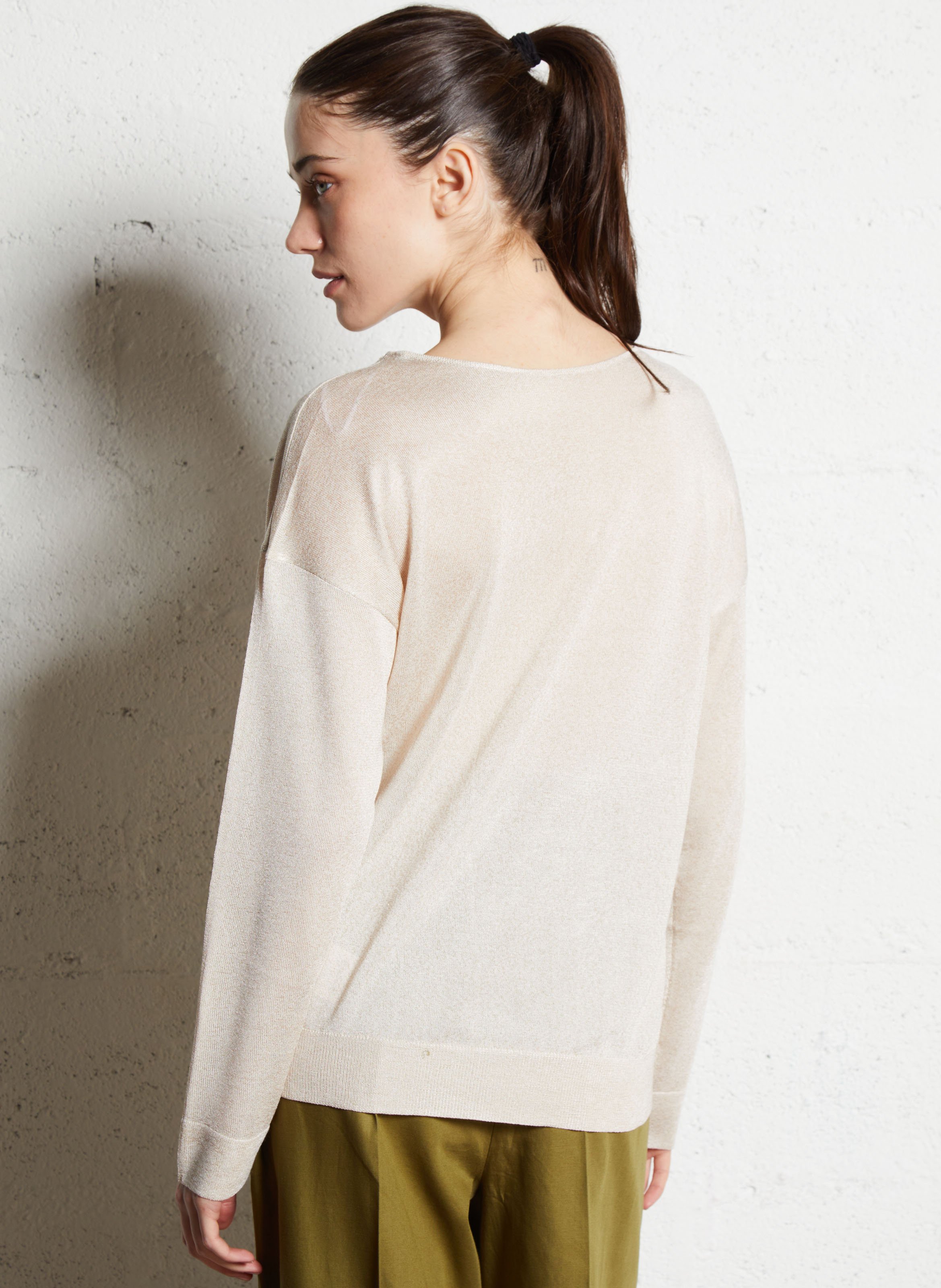 Pull ample col v  VILA Beige