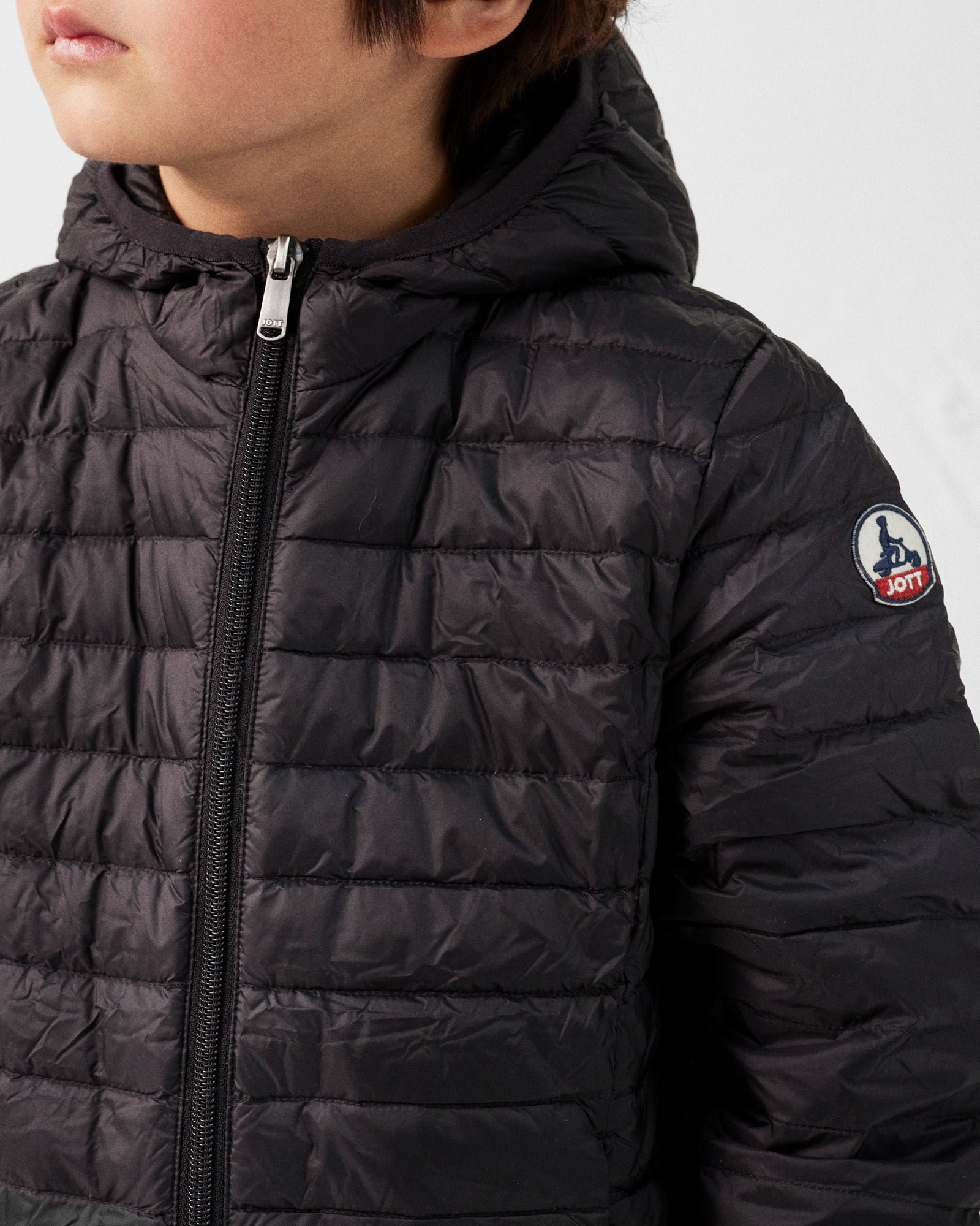 Hugo lightweight hooded child's puffer coat JOTT Black