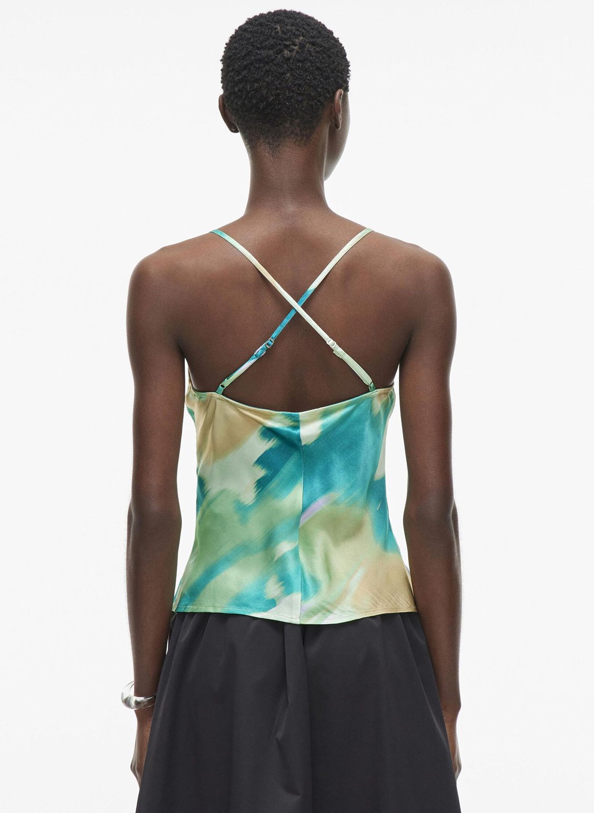 Printed straight top  ROUGE EDIT Green