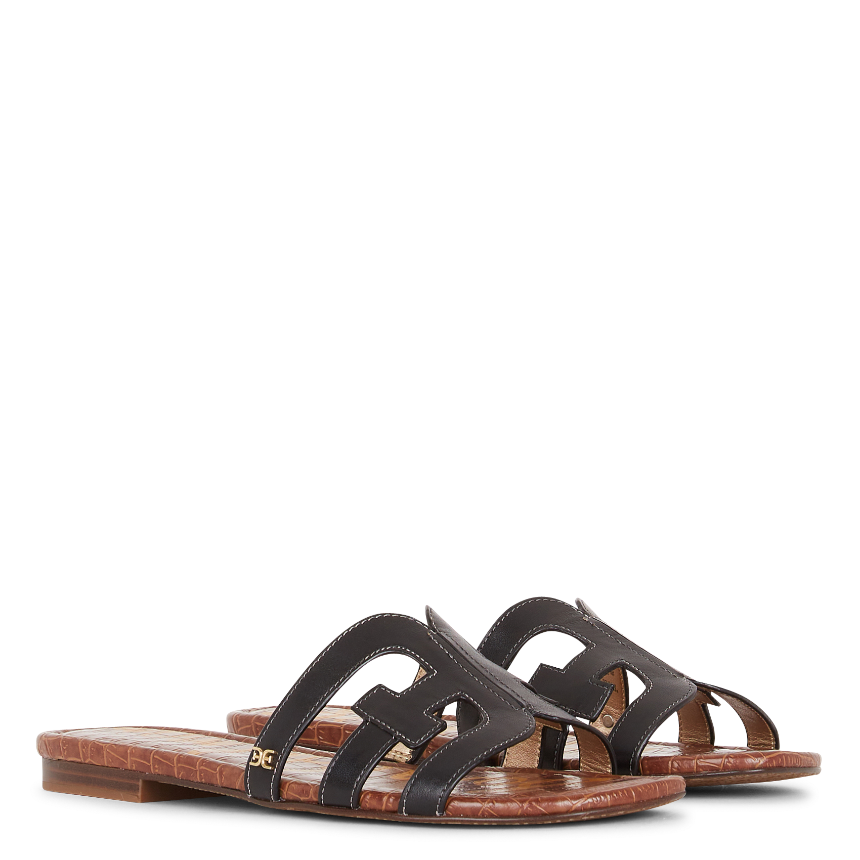 Aouda flat leather sandals SAM EDELMAN Black