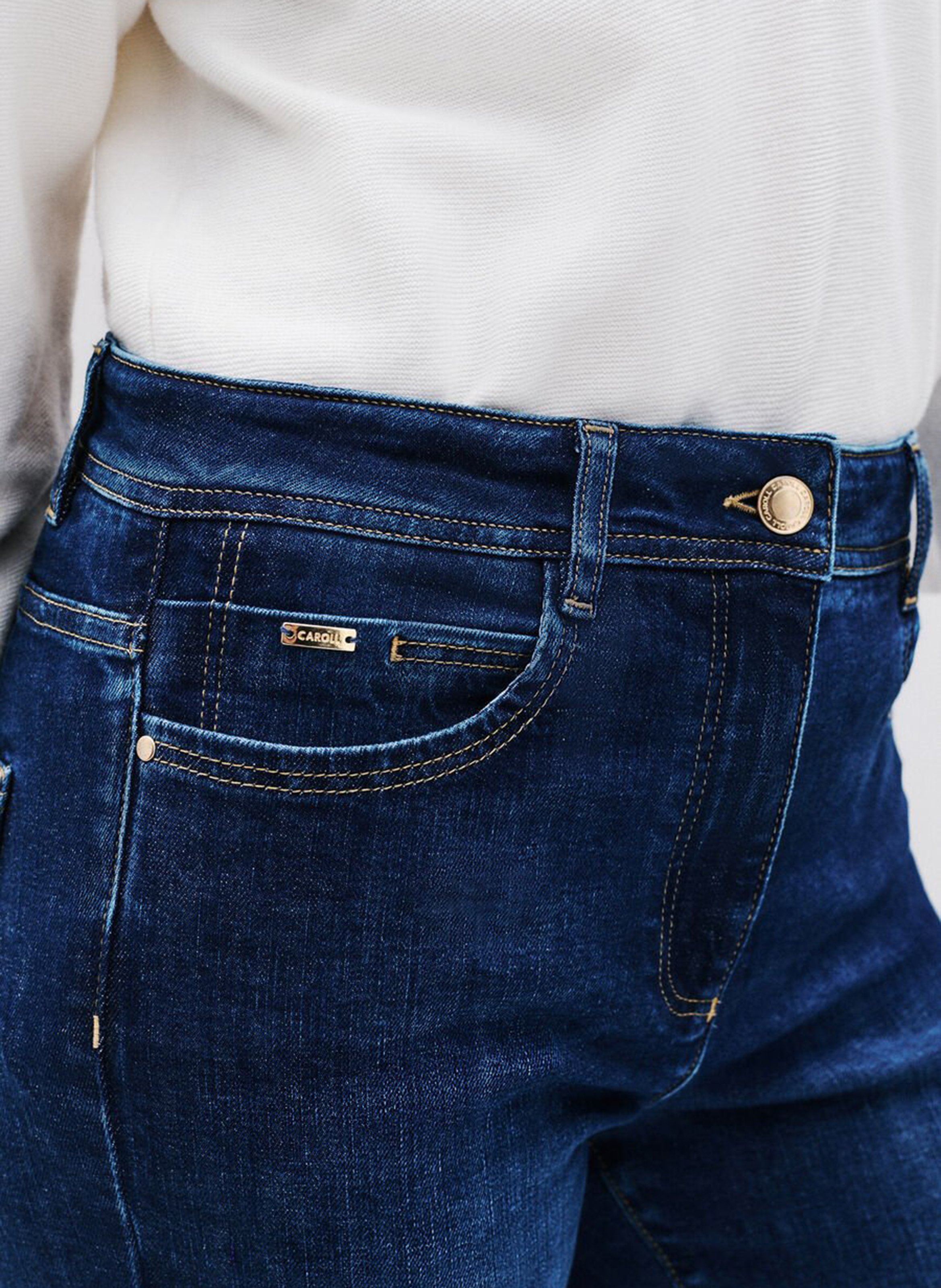 Gerade geschnittene Jeans aus Baumwoll-Mix CAROLL Blau