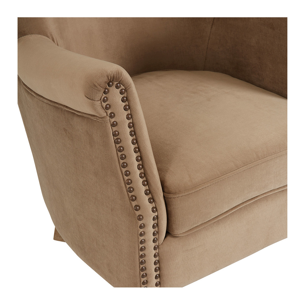 Fauteuil claude velours cannelle BLANC D'IVOIRE Jaune