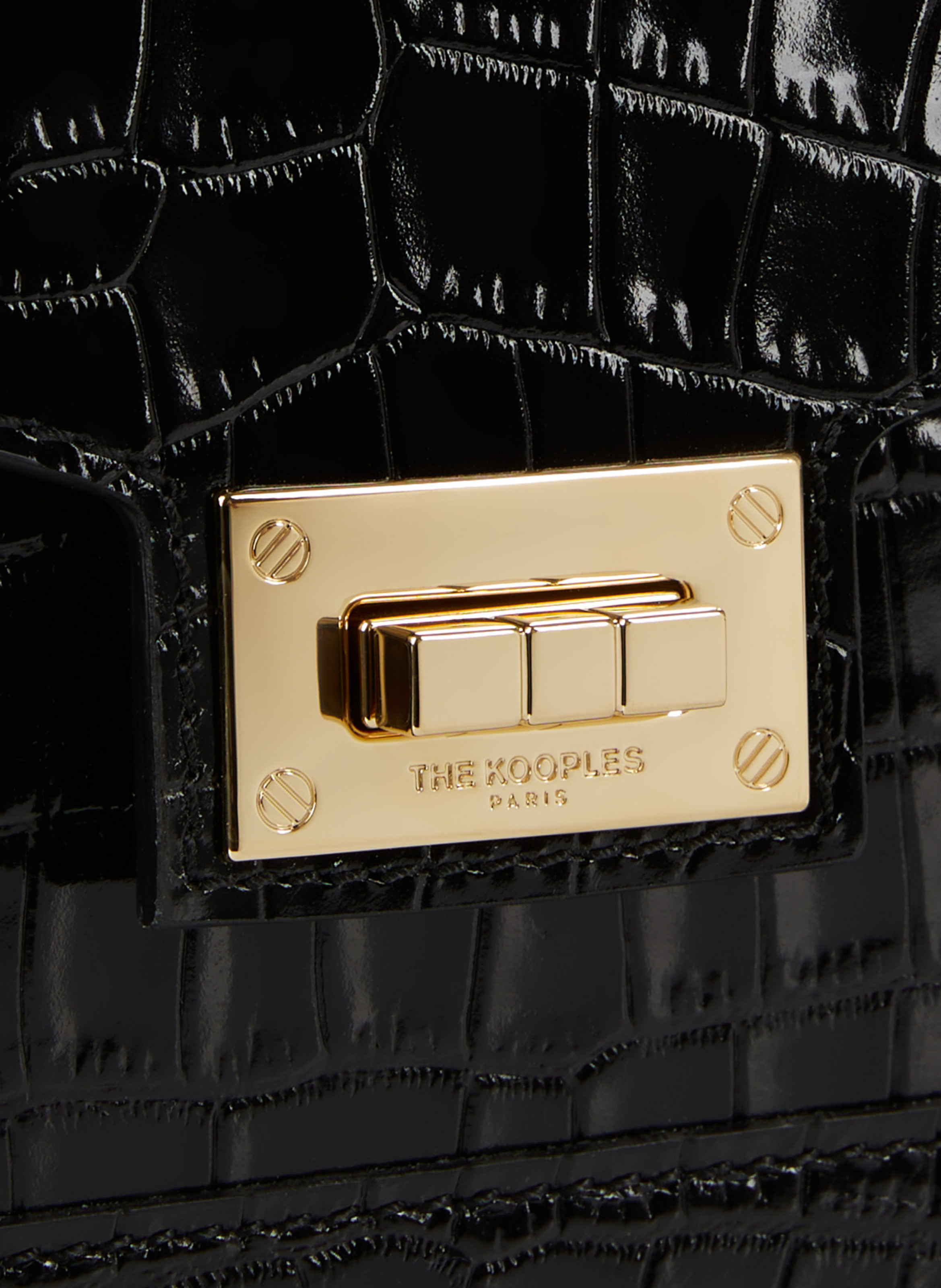 Emily small crocodile-effect leather bag THE KOOPLES Black