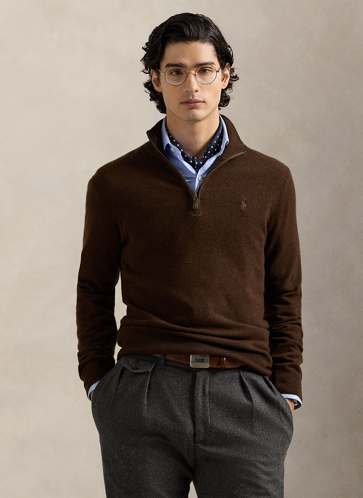 Regular-Fit-Pullover aus Merinowolle mit Stehkragen und Stickerei POLO RALPH LAUREN