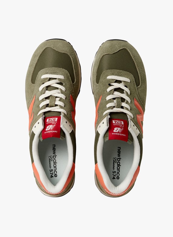 Low-top leather mix sneakers | Green by NEW BALANCE Low-top leather mix sneakers Green