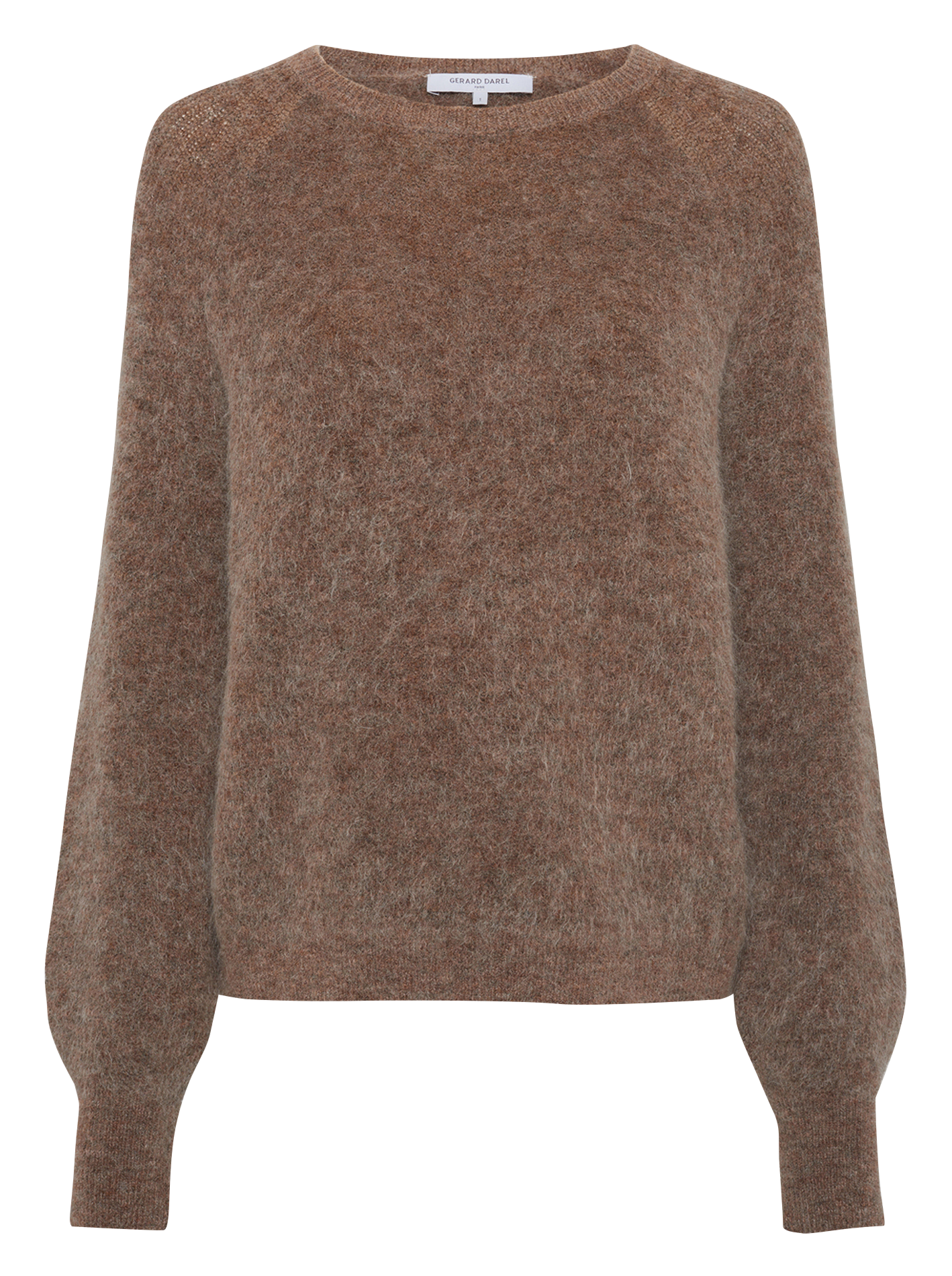Pull col rond en laine mélangée GERARD DAREL Marron
