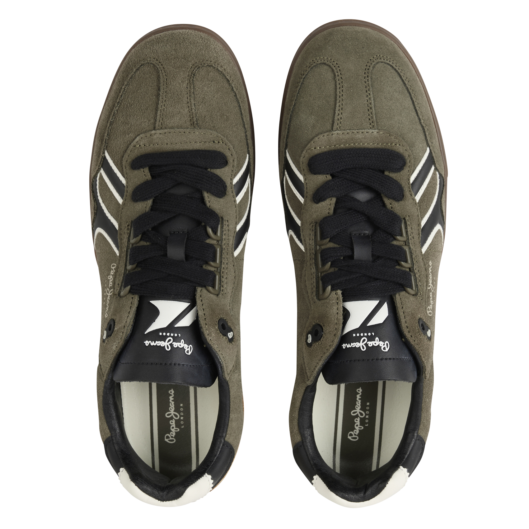 Suede leather low-top sneakers PEPE JEANS Green