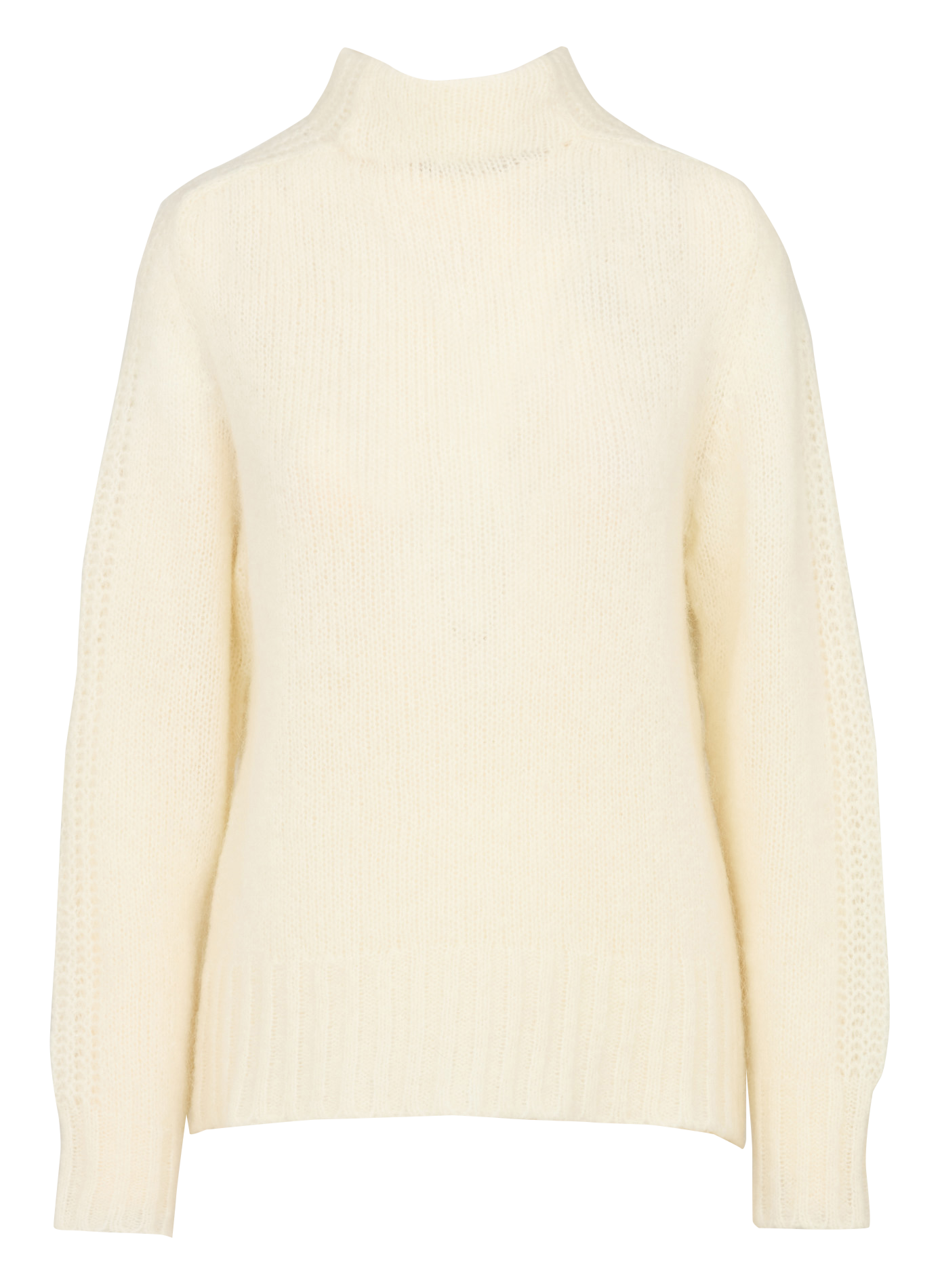 Pull droit col montant en laine mélangée MAISON ANJE Blanc