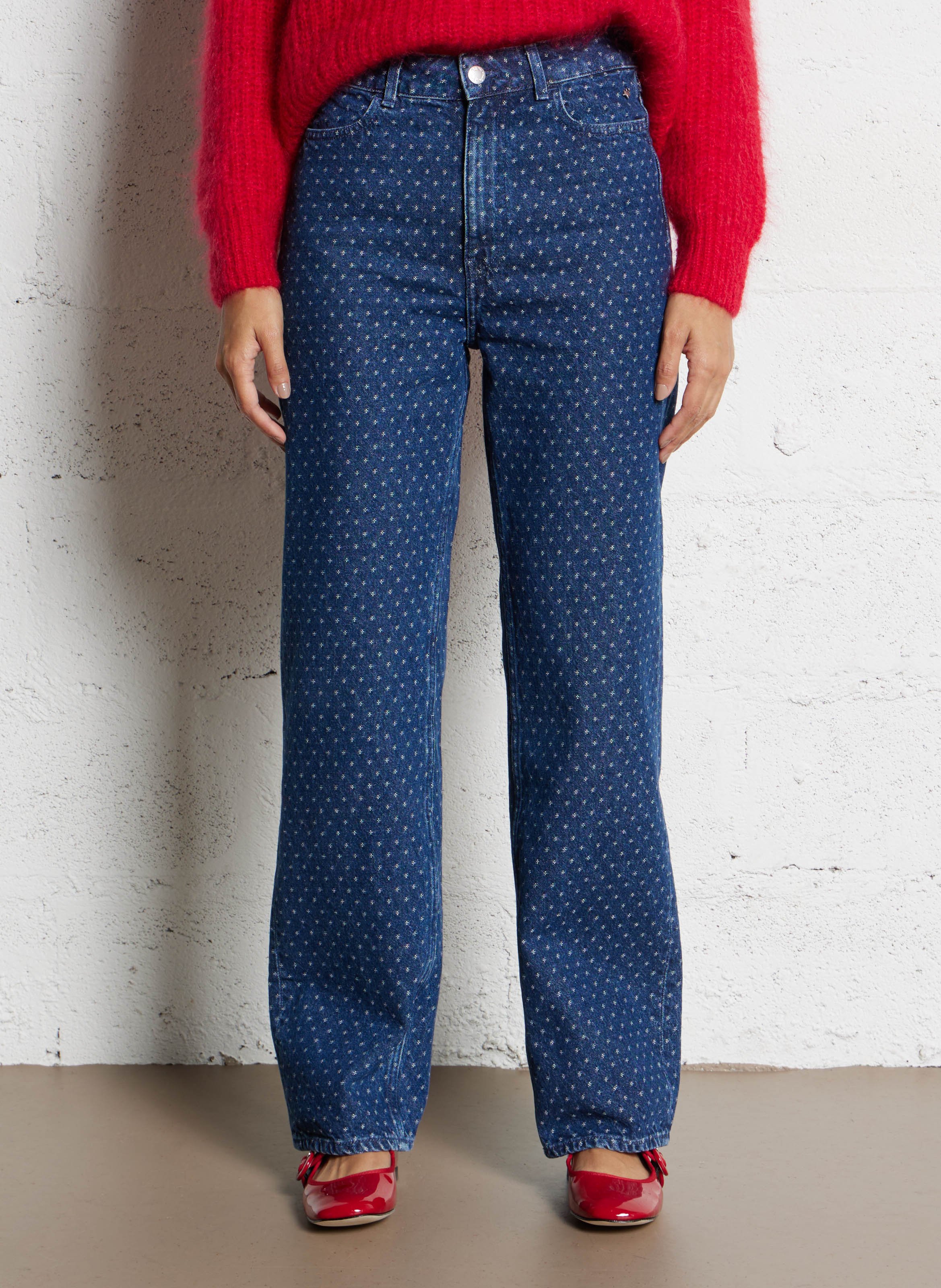 Jean droit taille haute en coton DES PETITS HAUTS